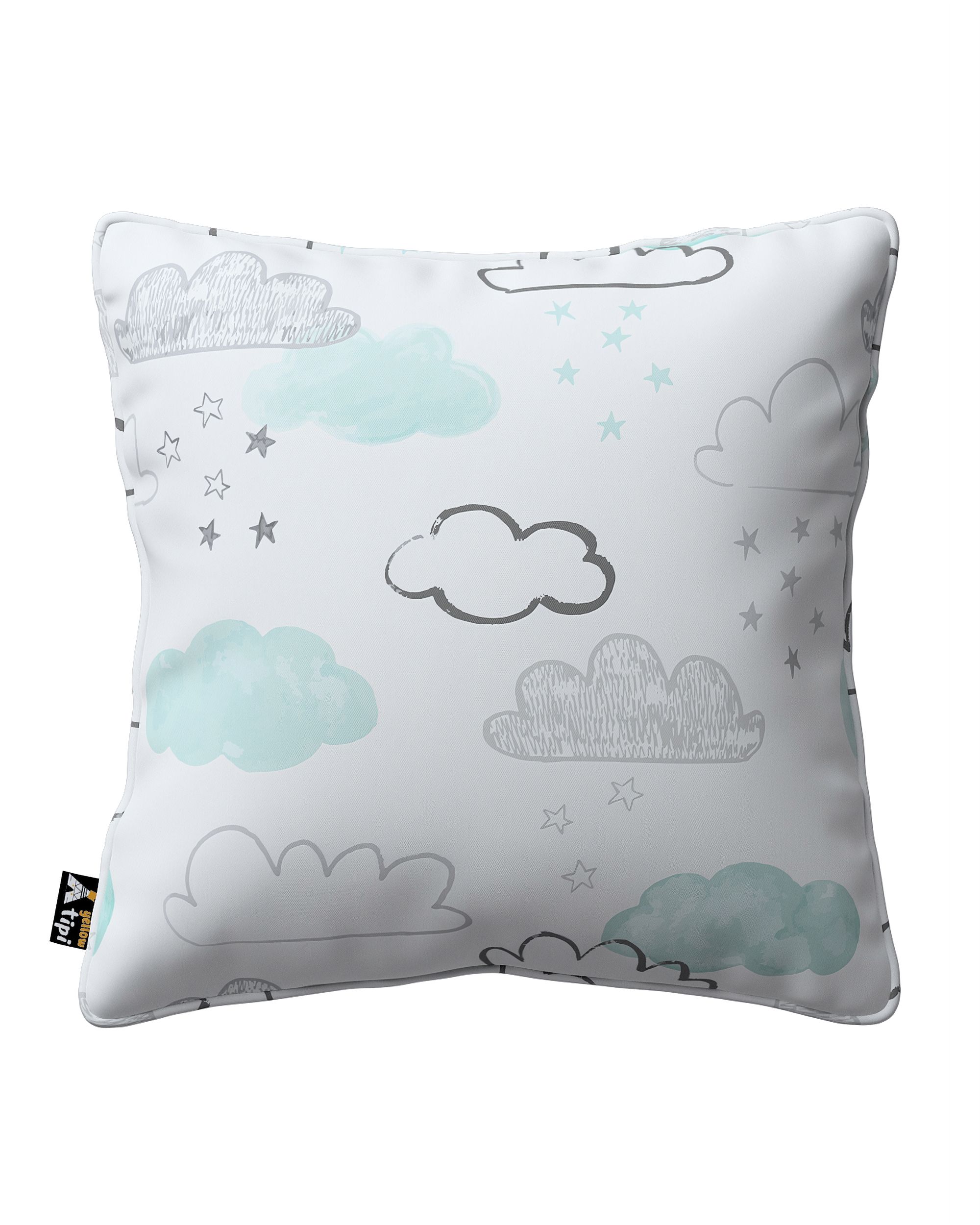 Housse de coussin Lola couleur blanc tissu à motifs