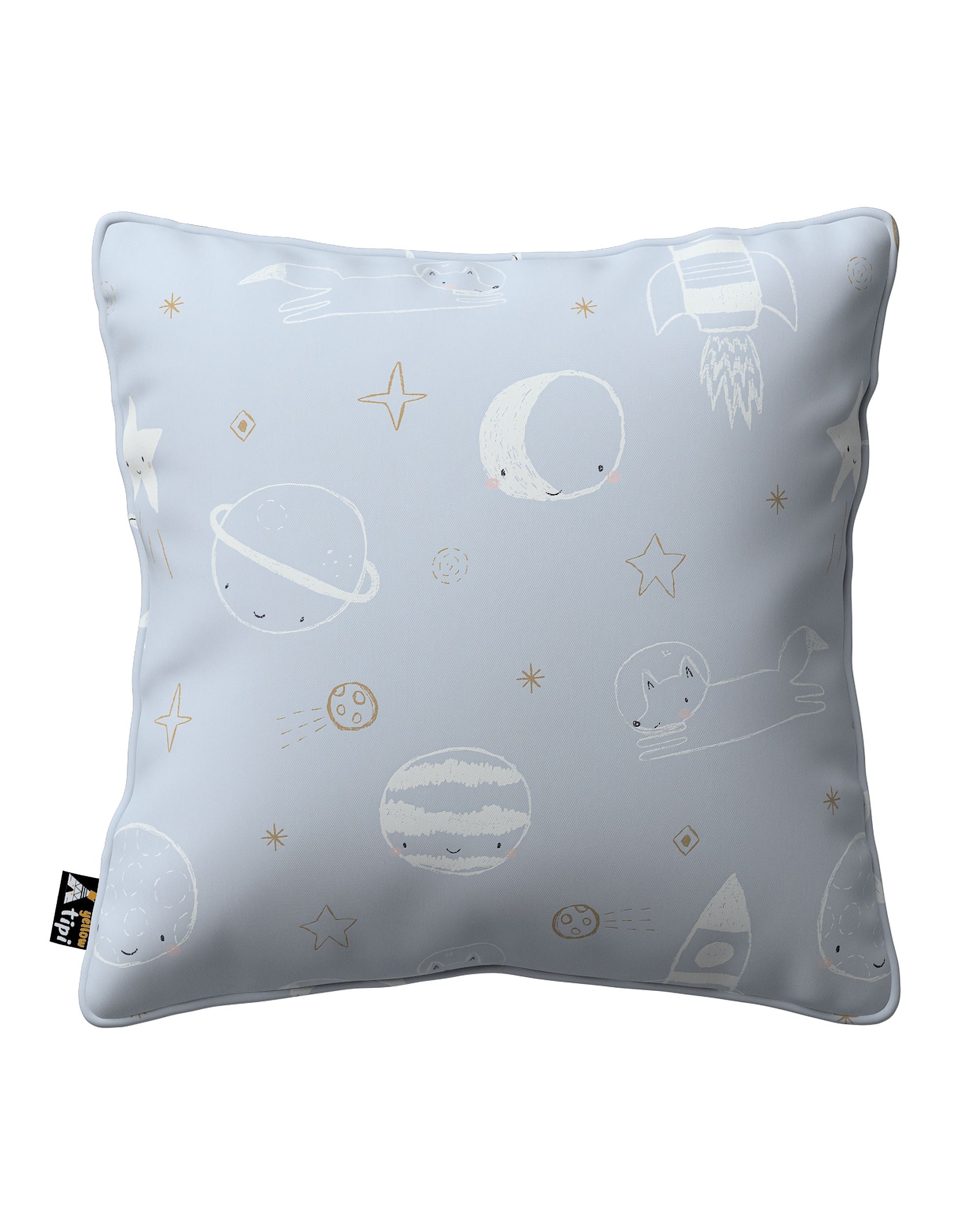 Housse de coussin Lola couleur bleu tissu à motifs