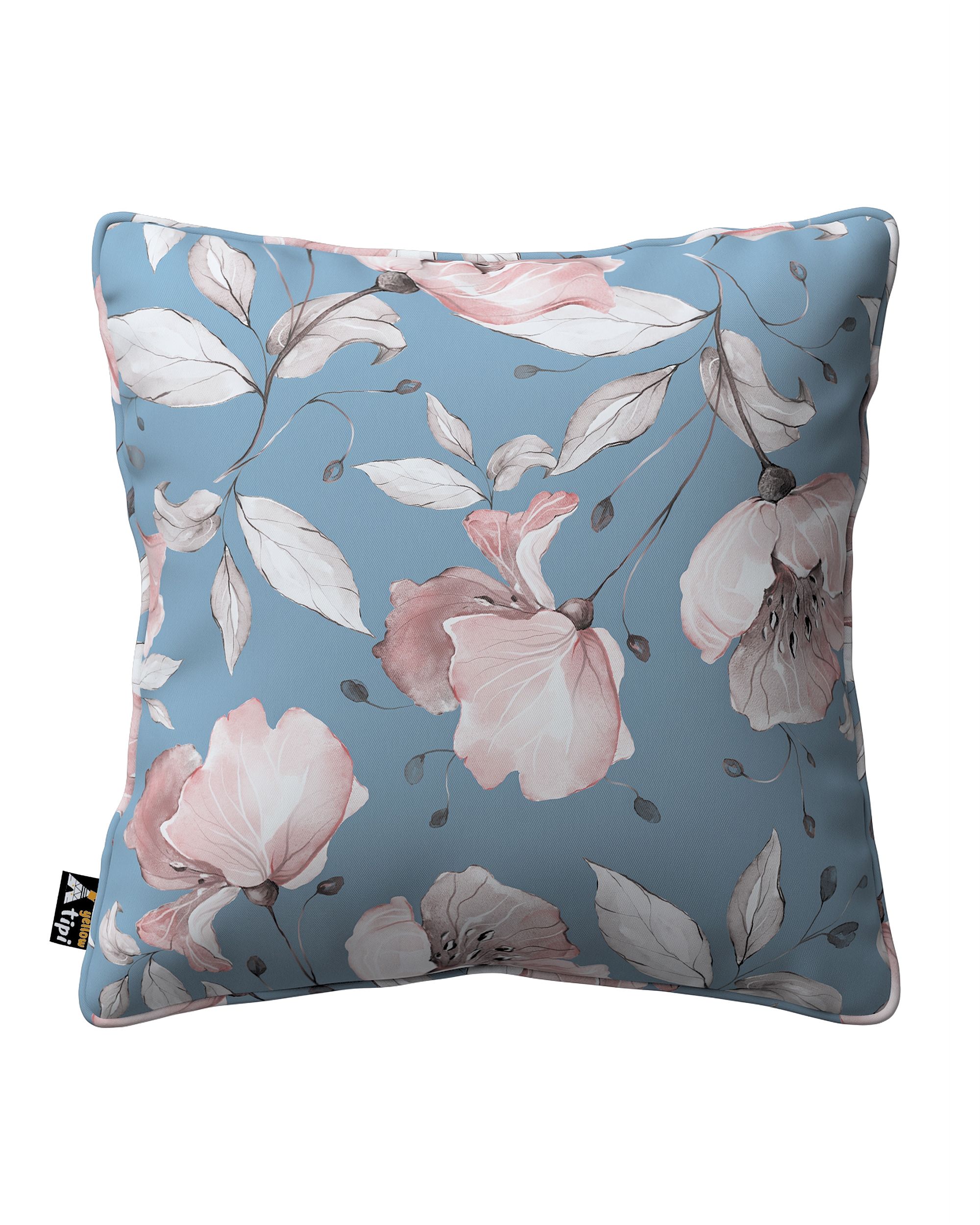 Housse de coussin Lola couleur bleu tissu à motifs
