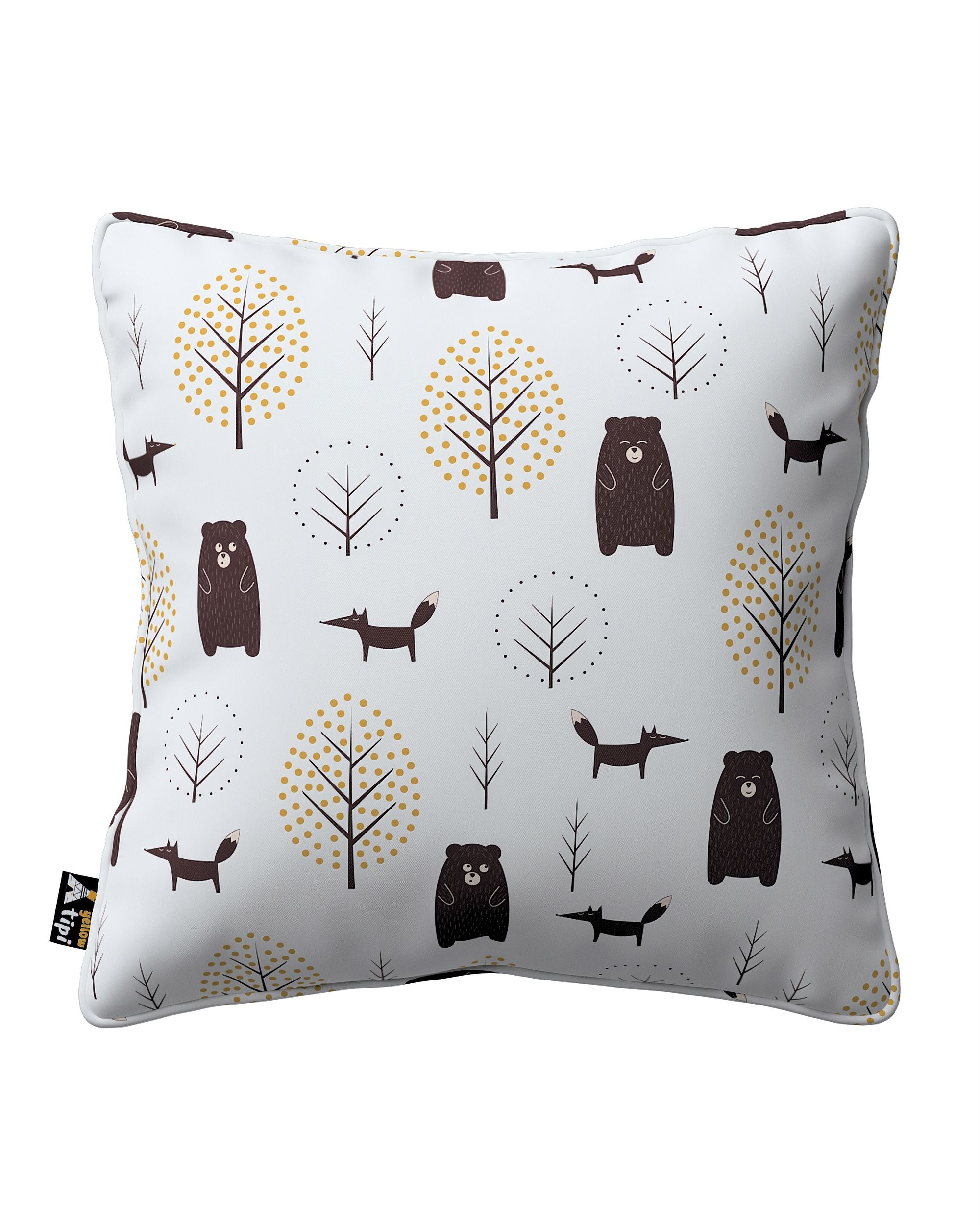 Housse de coussin Lola couleur marron tissu à motifs