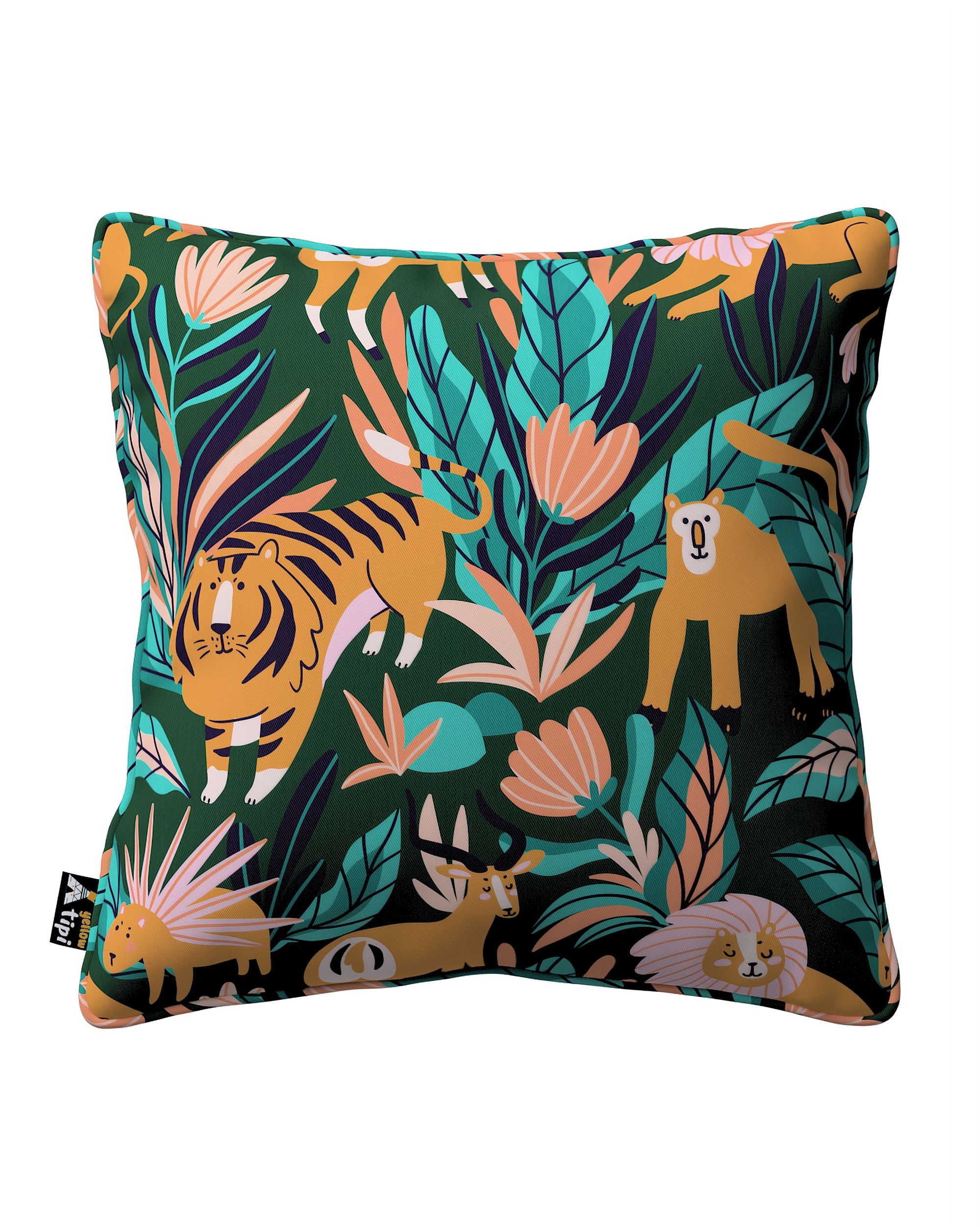 Housse de coussin Lola couleur orange tissu à motifs