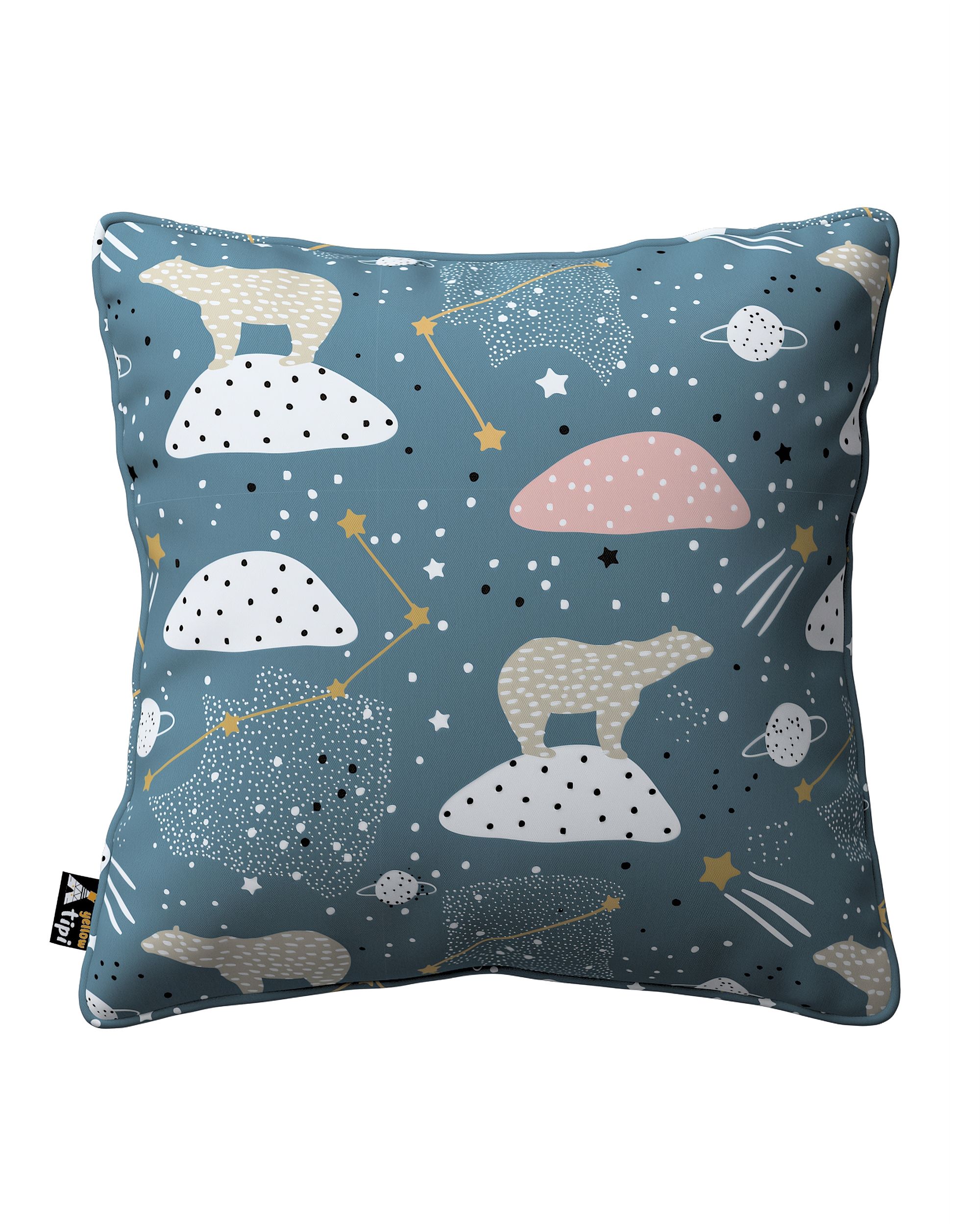 Housse de coussin Lola couleur bleu tissu à motifs