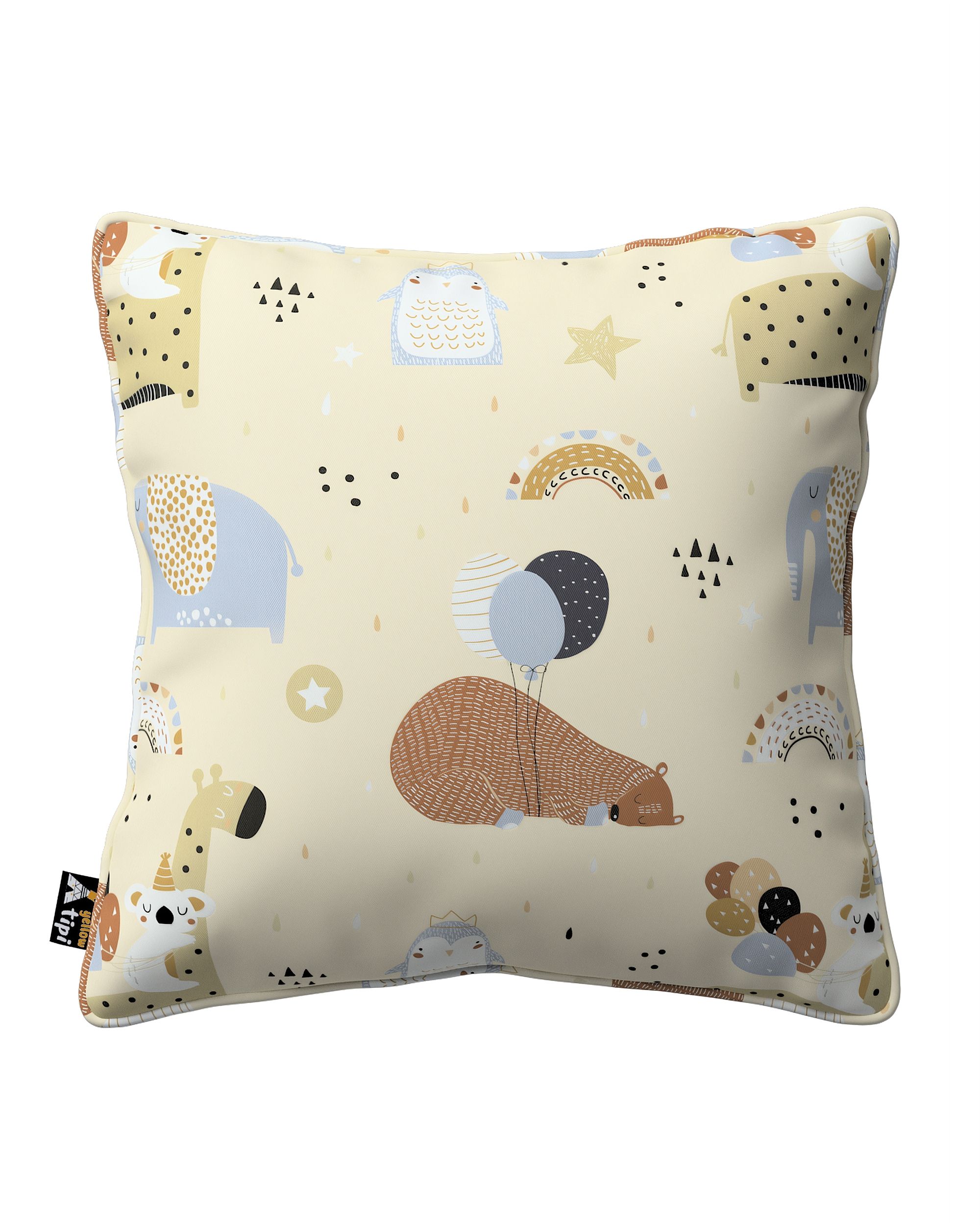 Housse de coussin Lola couleur beige tissu à motifs