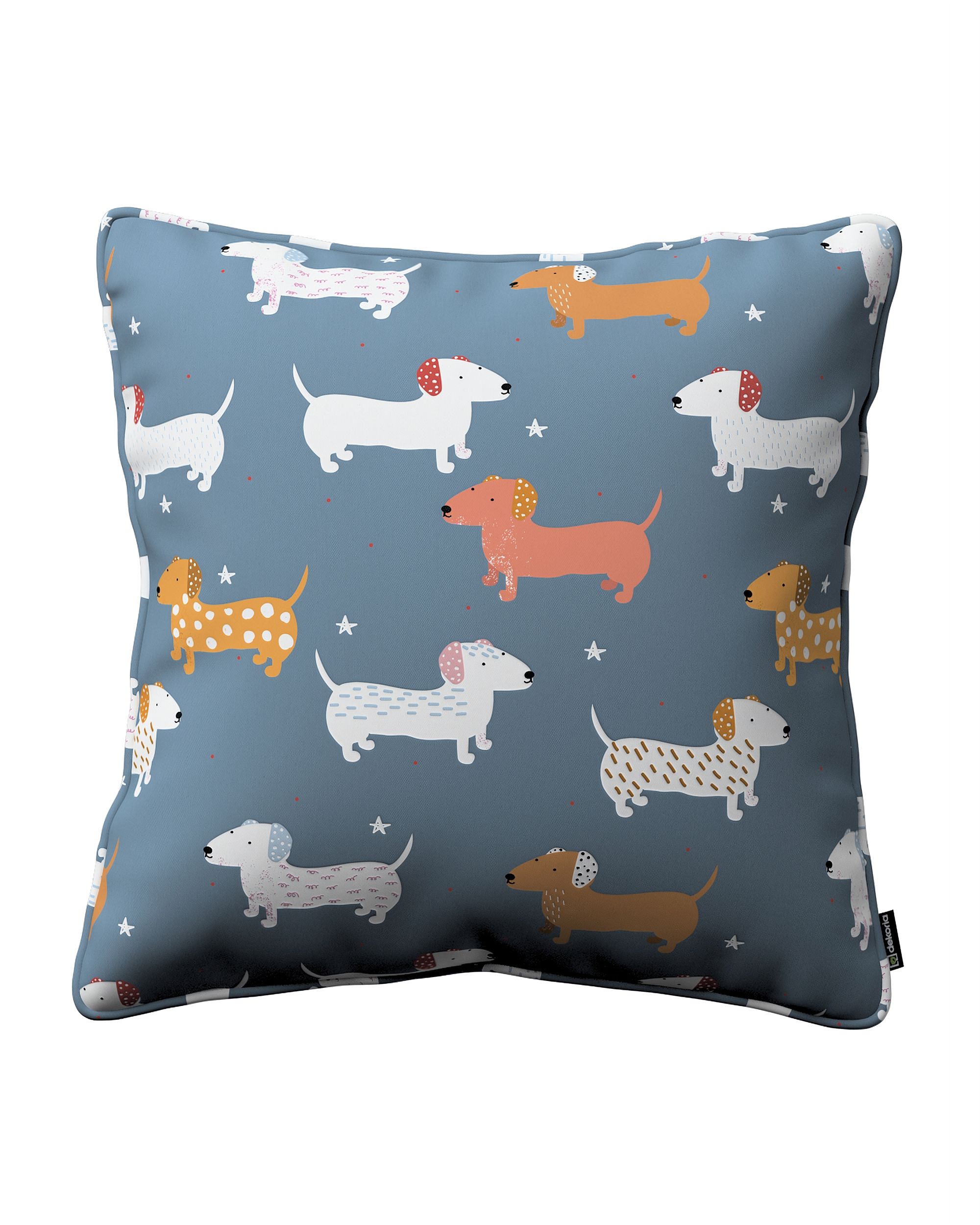 Housse de coussin Lola couleur bleu tissu à motifs