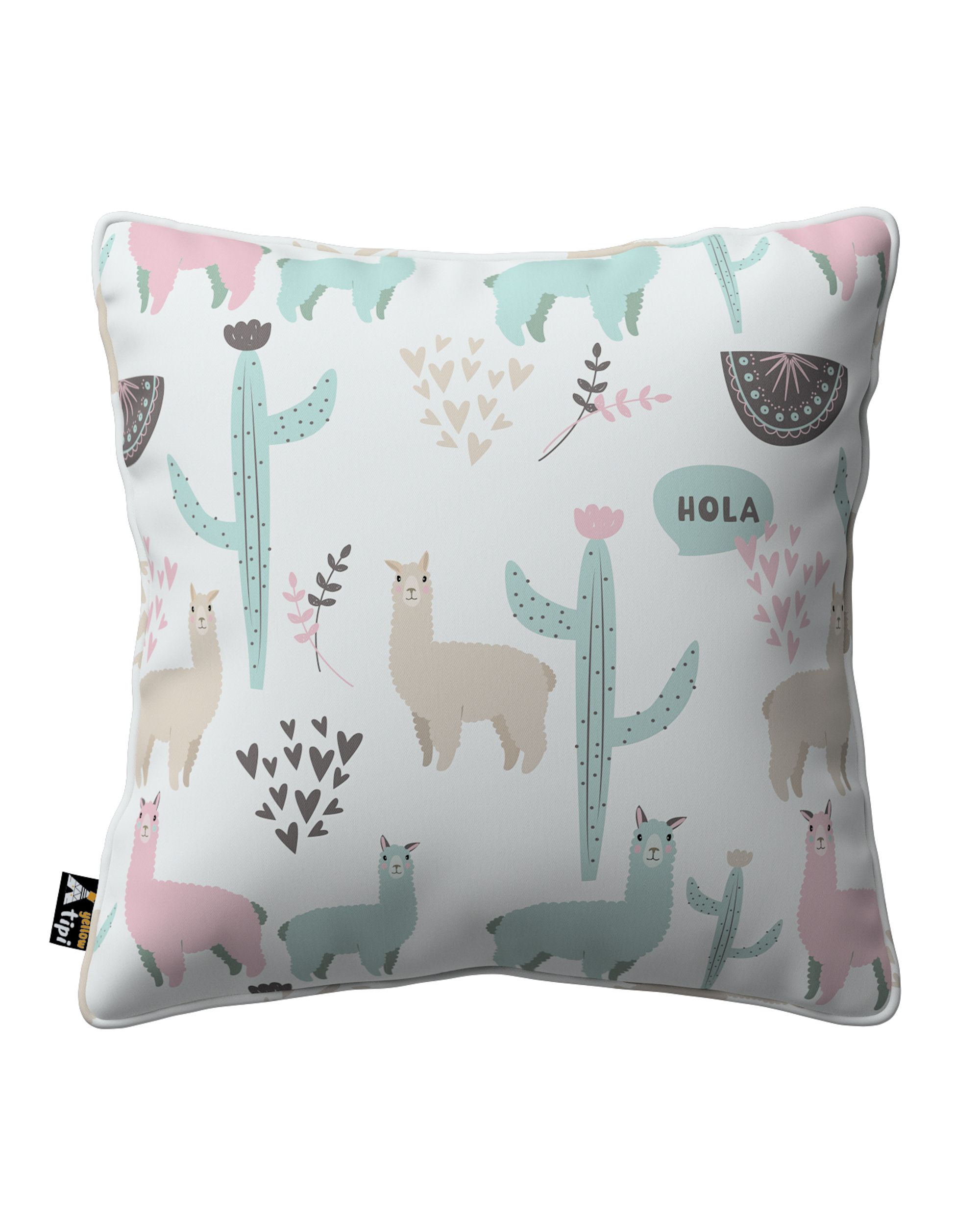 Housse de coussin Lola couleur vert tissu à motifs