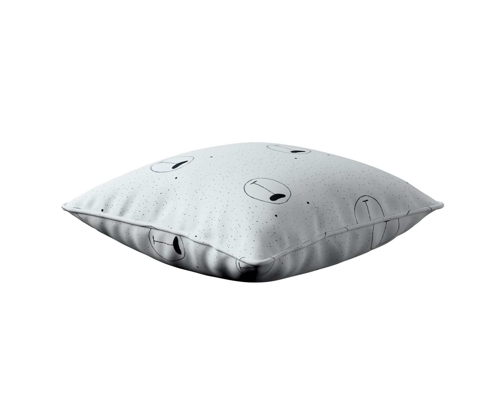 Housse de coussin Lola couleur blanc tissu à motifs (hover)