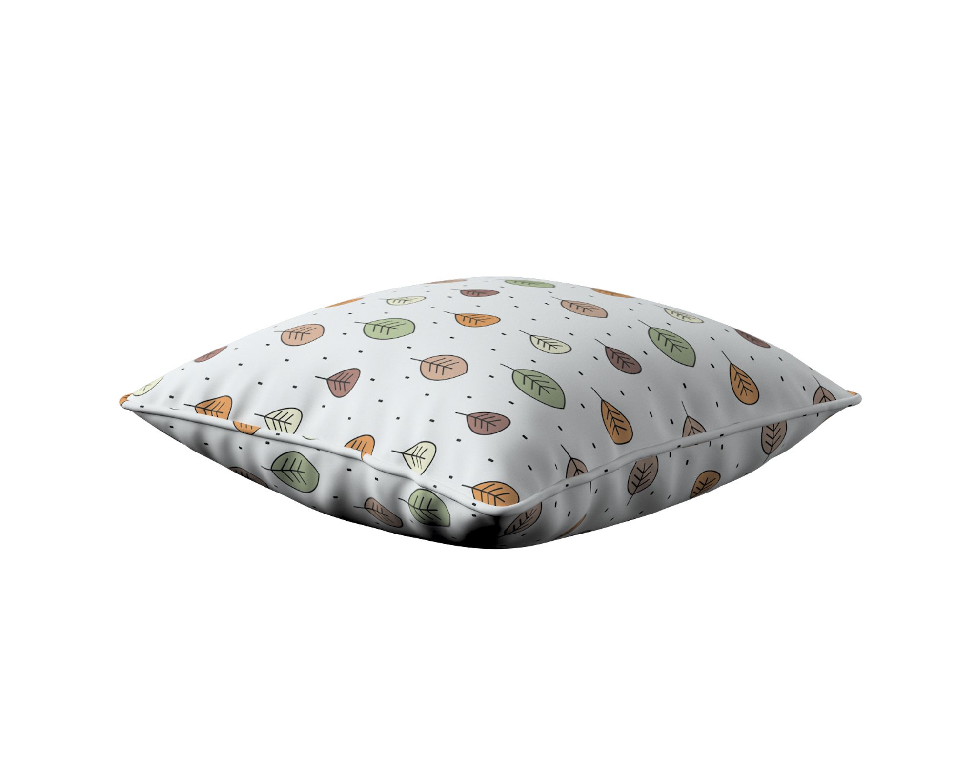 Housse de coussin Lola couleur marron tissu à motifs (hover)