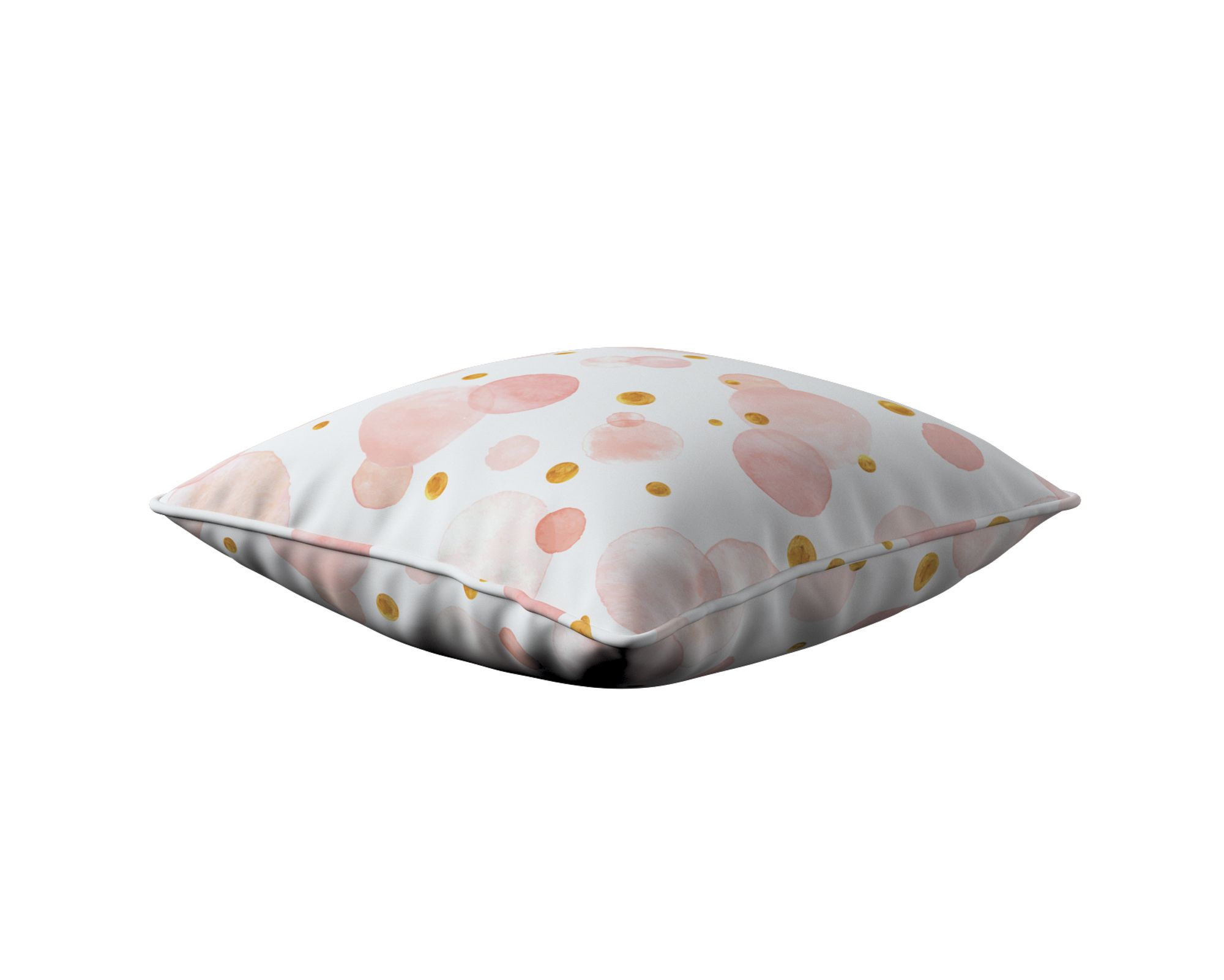 Housse de coussin Lola couleur rose tissu à motifs (hover)