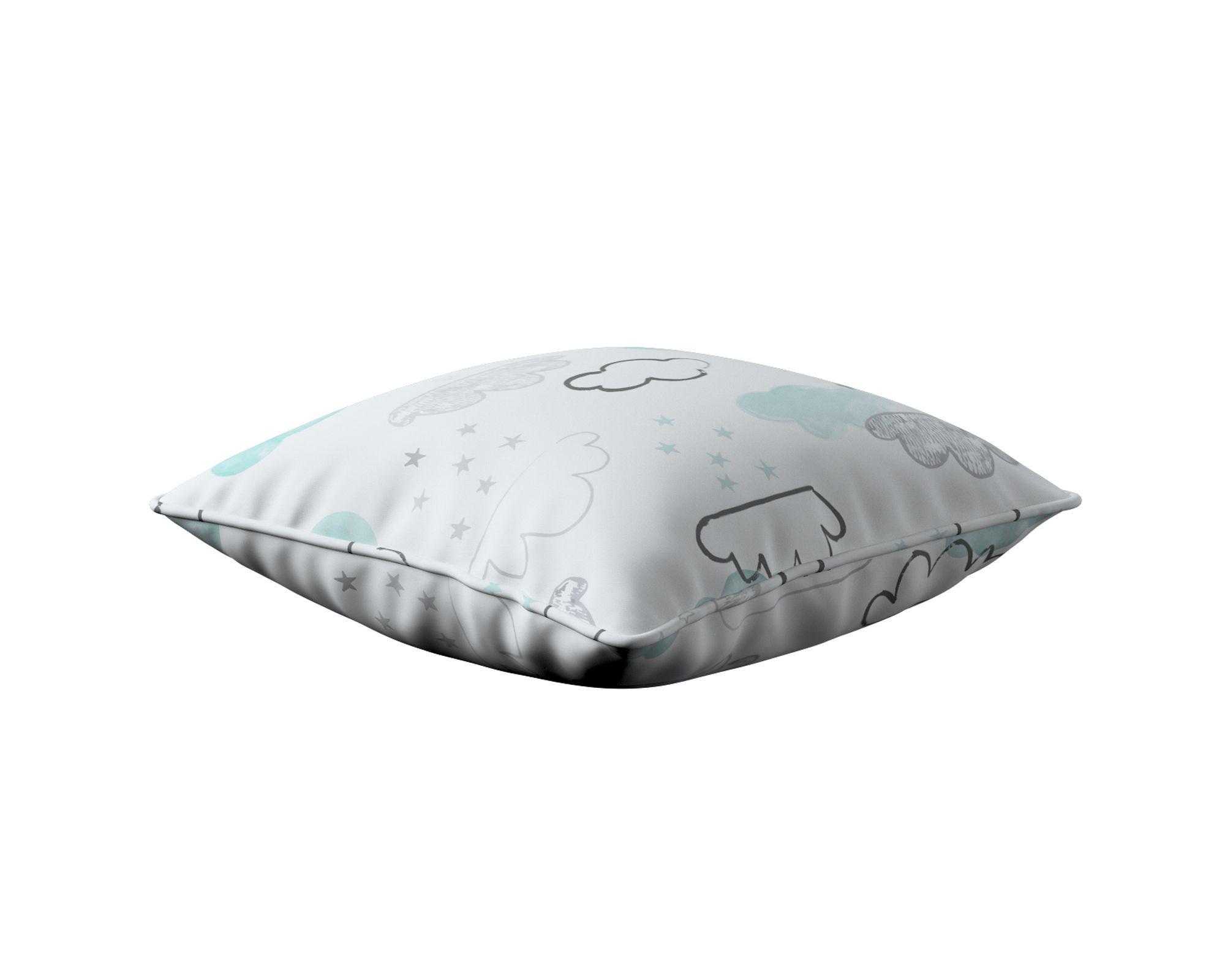 Housse de coussin Lola couleur blanc tissu à motifs (hover)