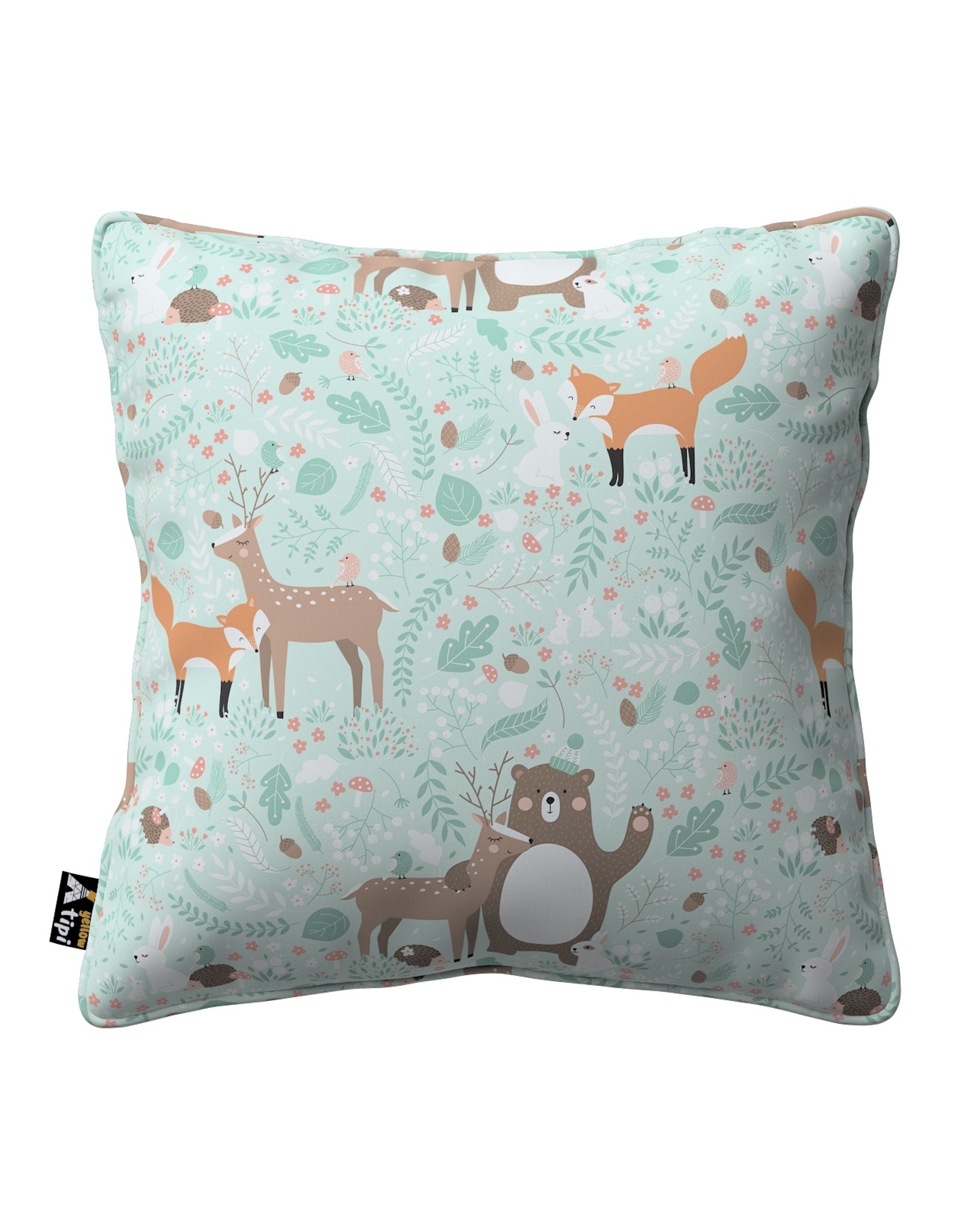 Housse de coussin Lola couleur vert tissu à motifs