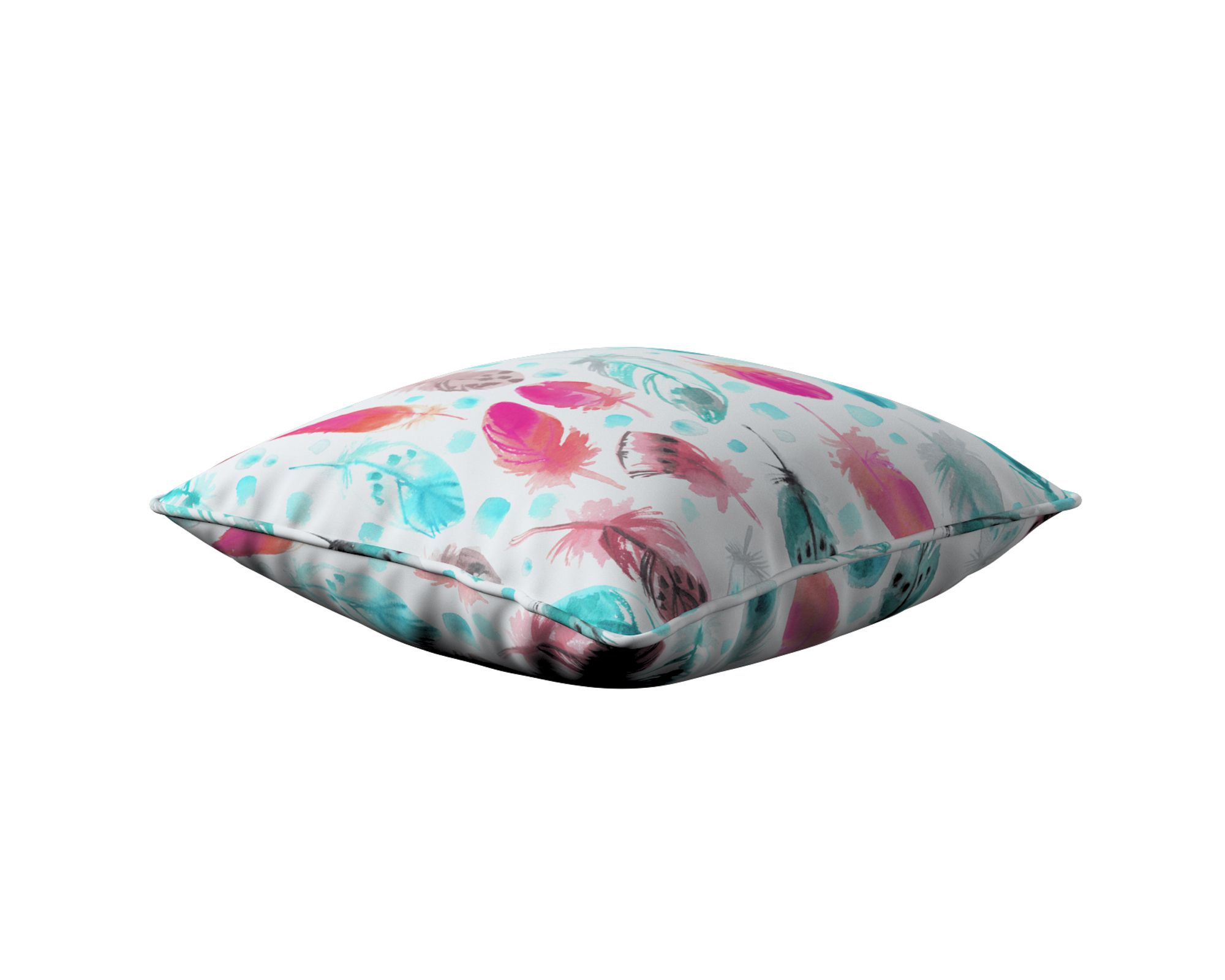 Housse de coussin Lola couleur bleu tissu à motifs (hover)