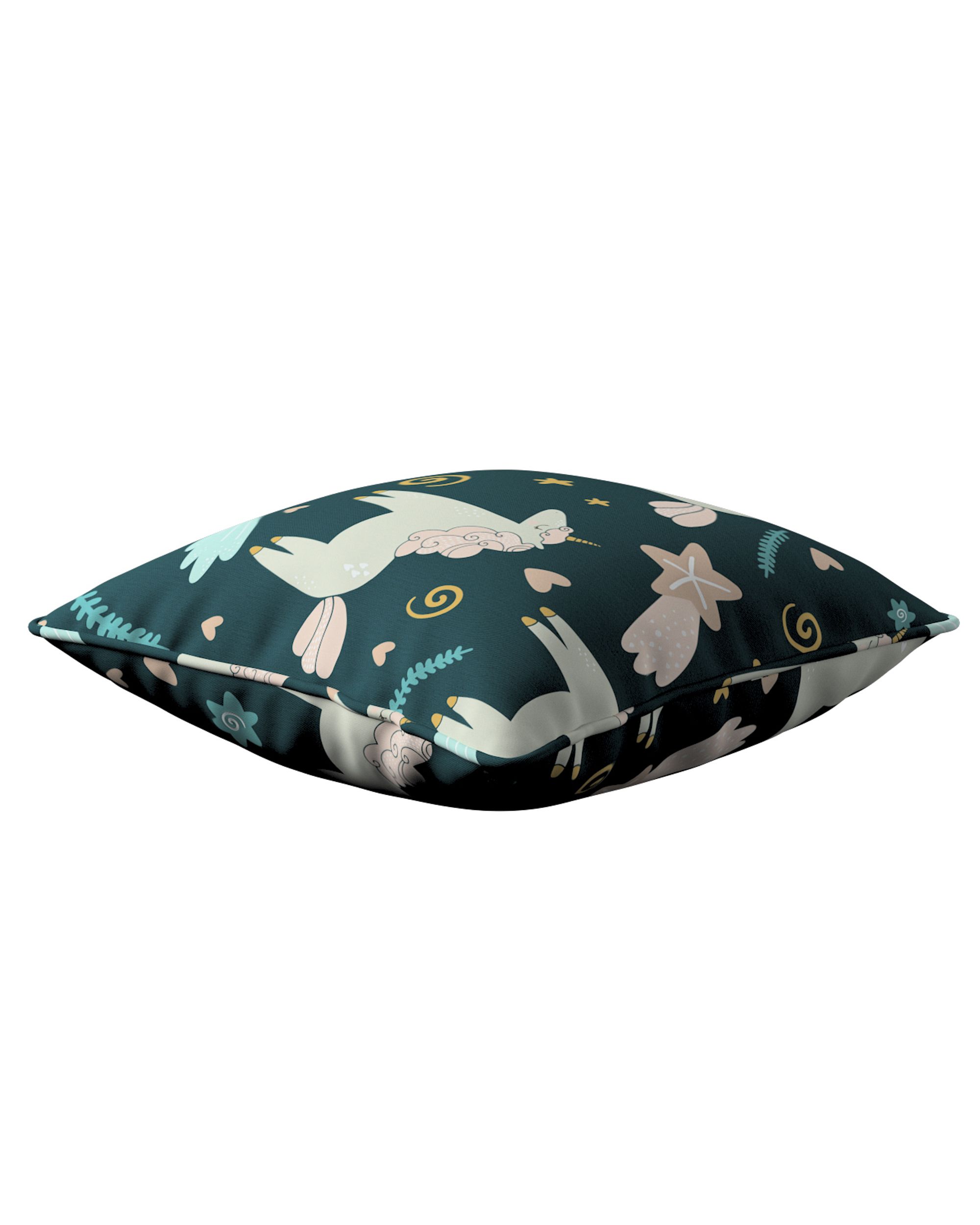 Housse de coussin Lola couleur marron tissu à motifs (hover)