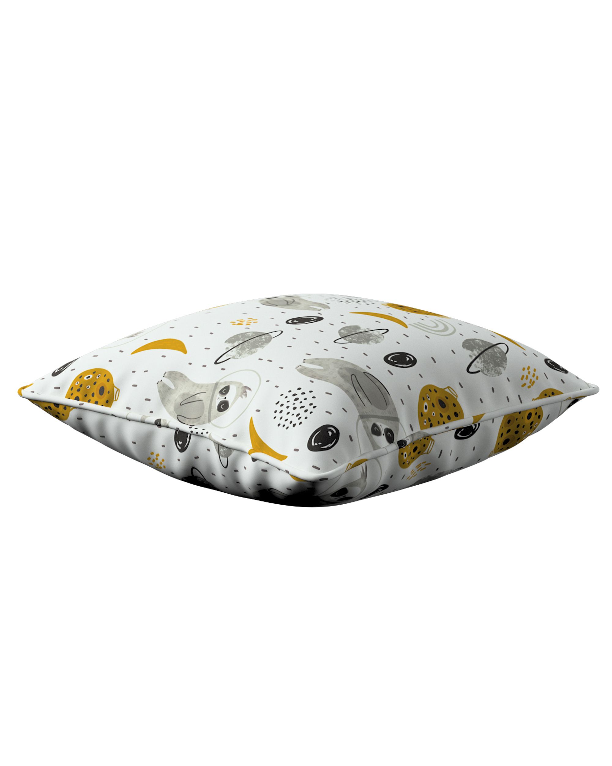Housse de coussin Lola couleur blanc tissu à motifs (hover)