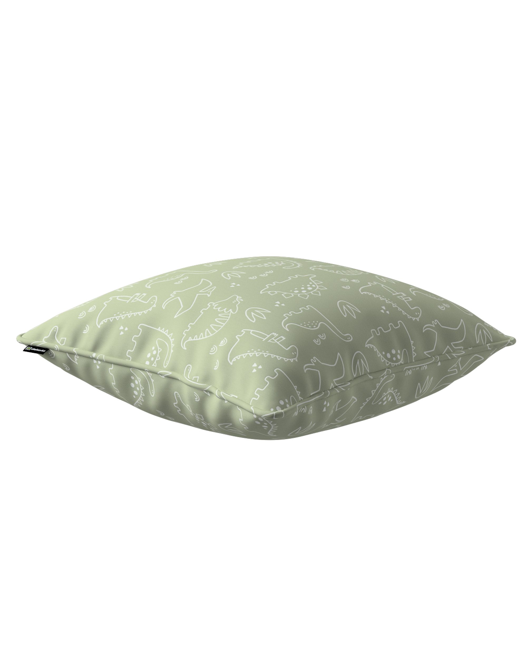 Housse de coussin Lola couleur vert tissu à motifs (hover)