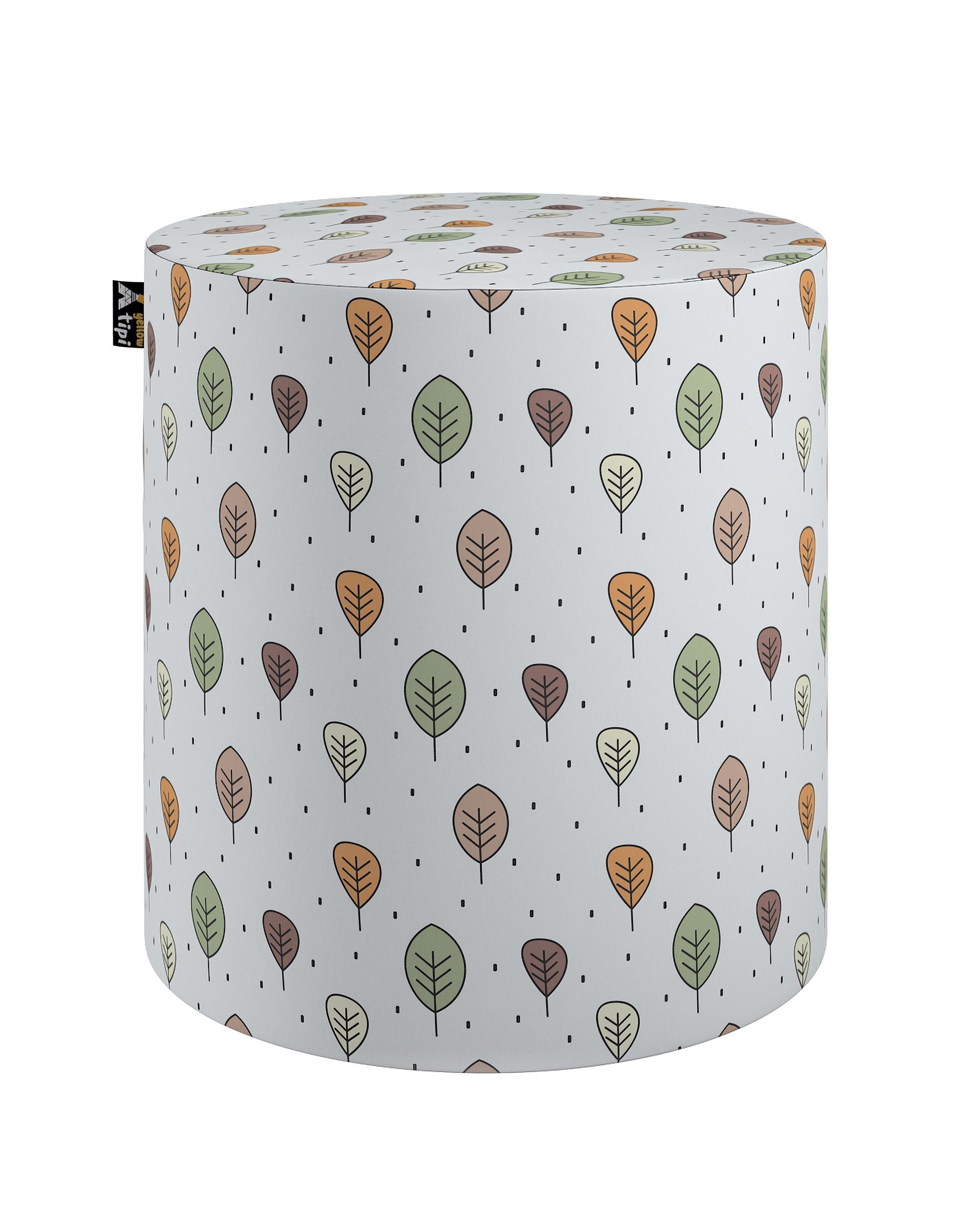 Pouf  Bobby couleur marron tissu à motifs