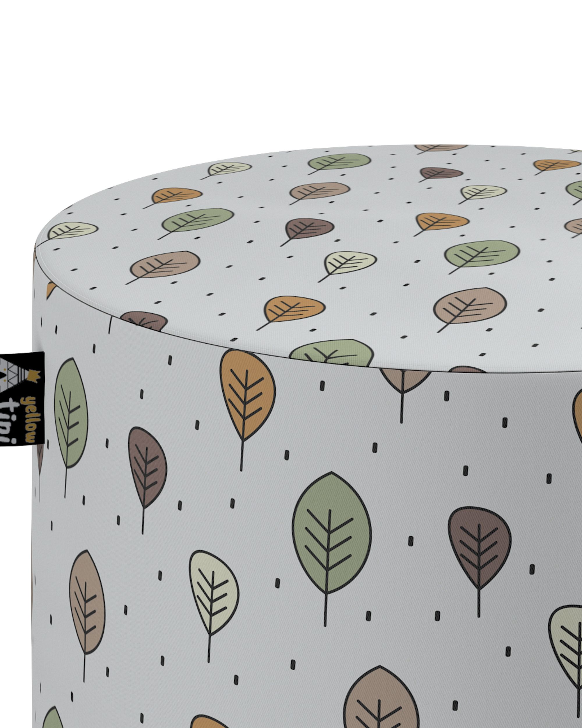 Pouf  Bobby couleur marron tissu à motifs (hover)