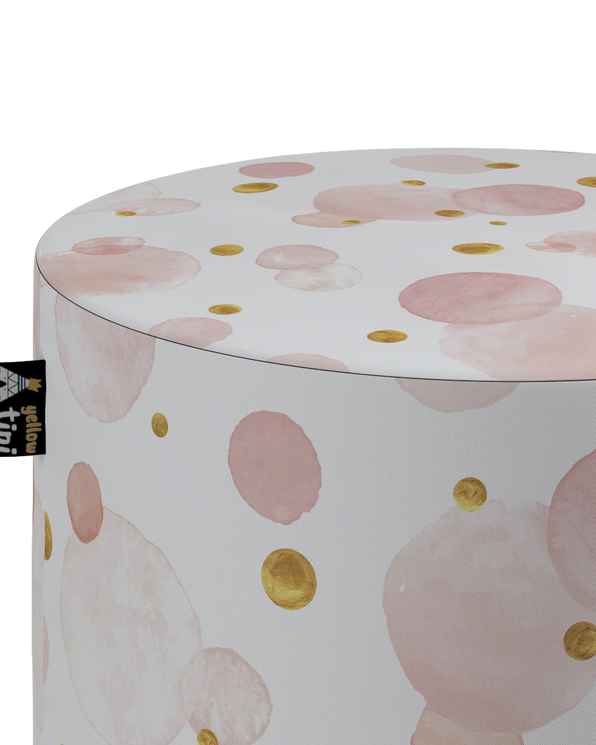 Pouf  Bobby couleur rose tissu à motifs (hover)