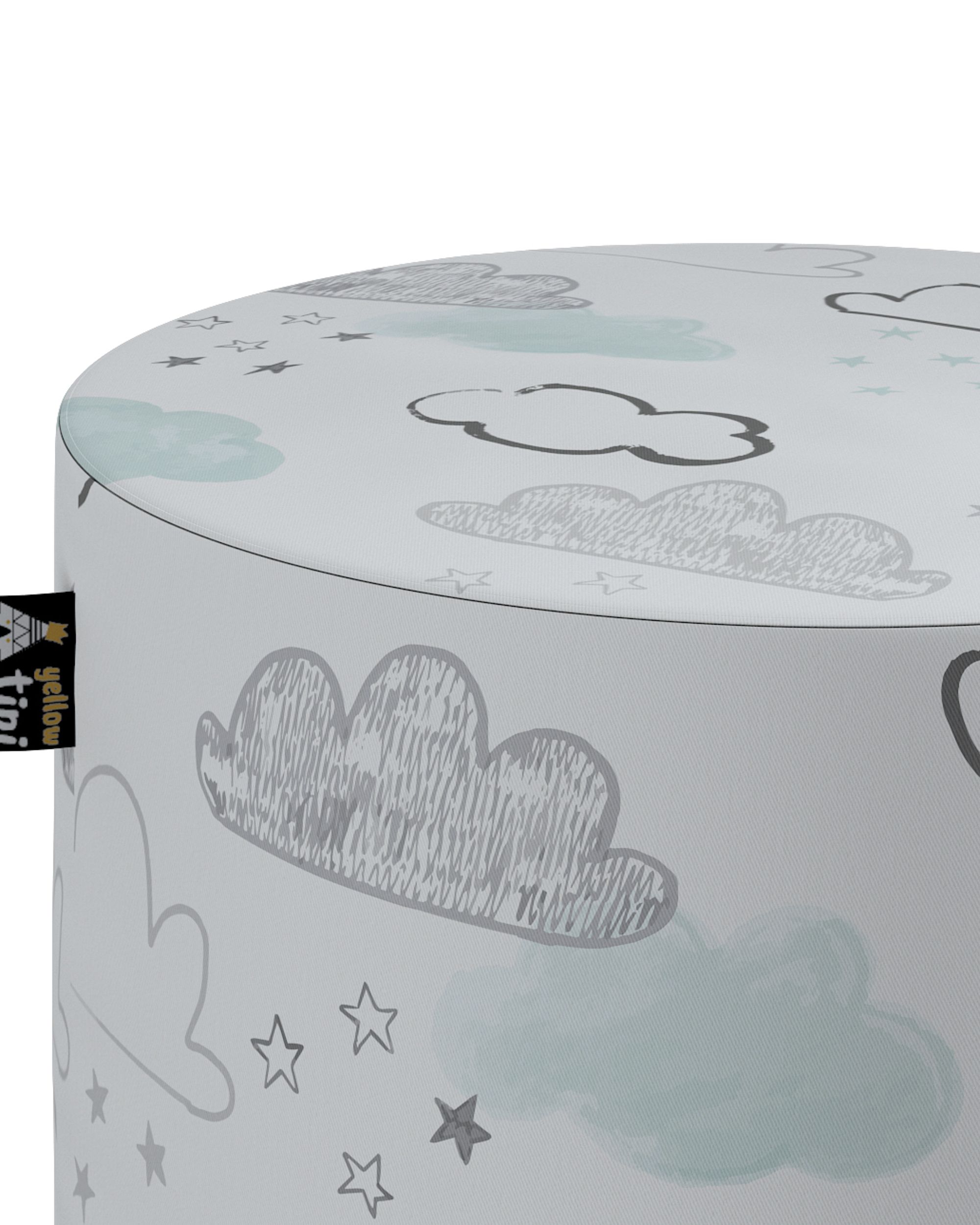 Pouf  Bobby couleur blanc tissu à motifs (hover)