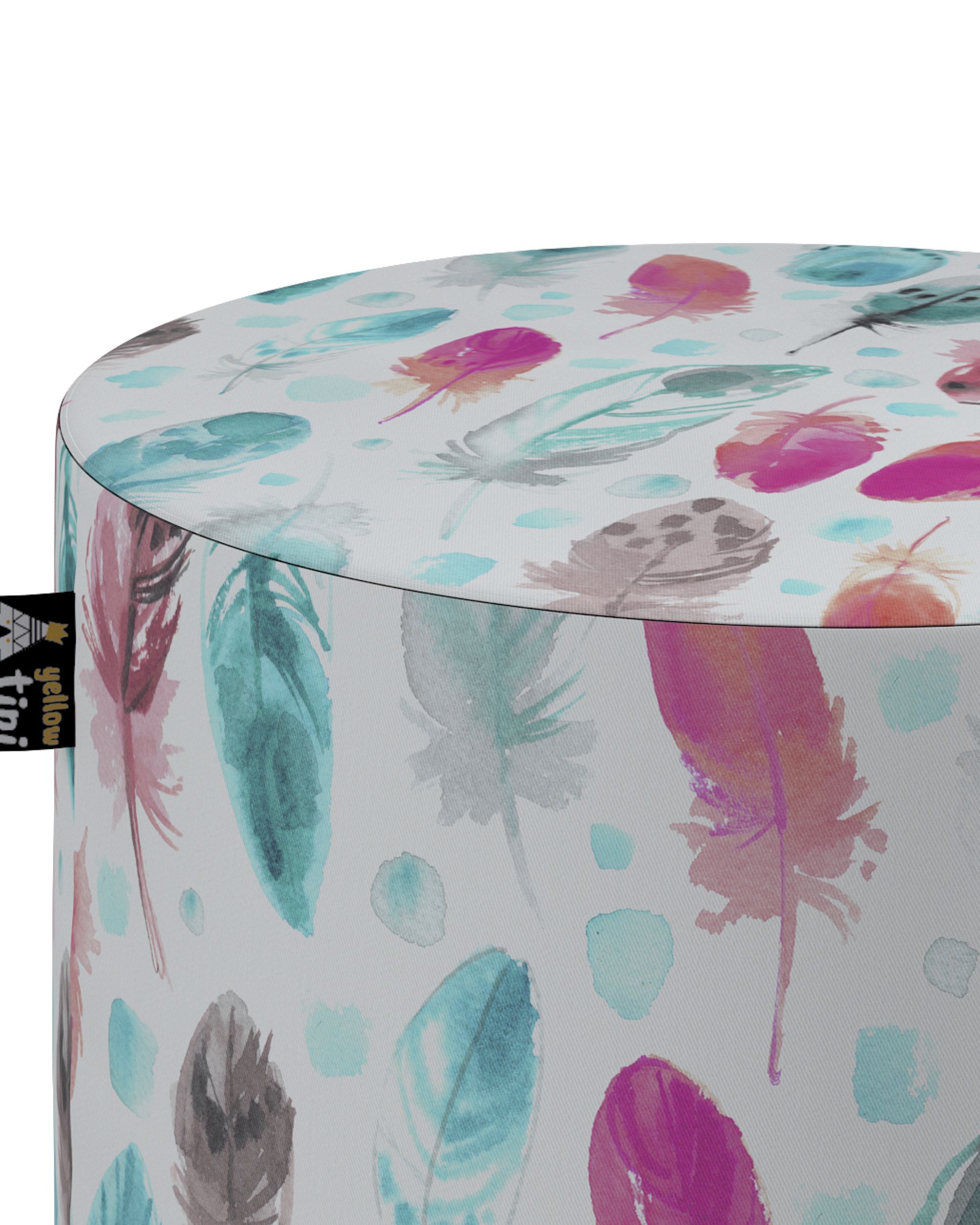 Pouf  Bobby couleur bleu tissu à motifs (hover)