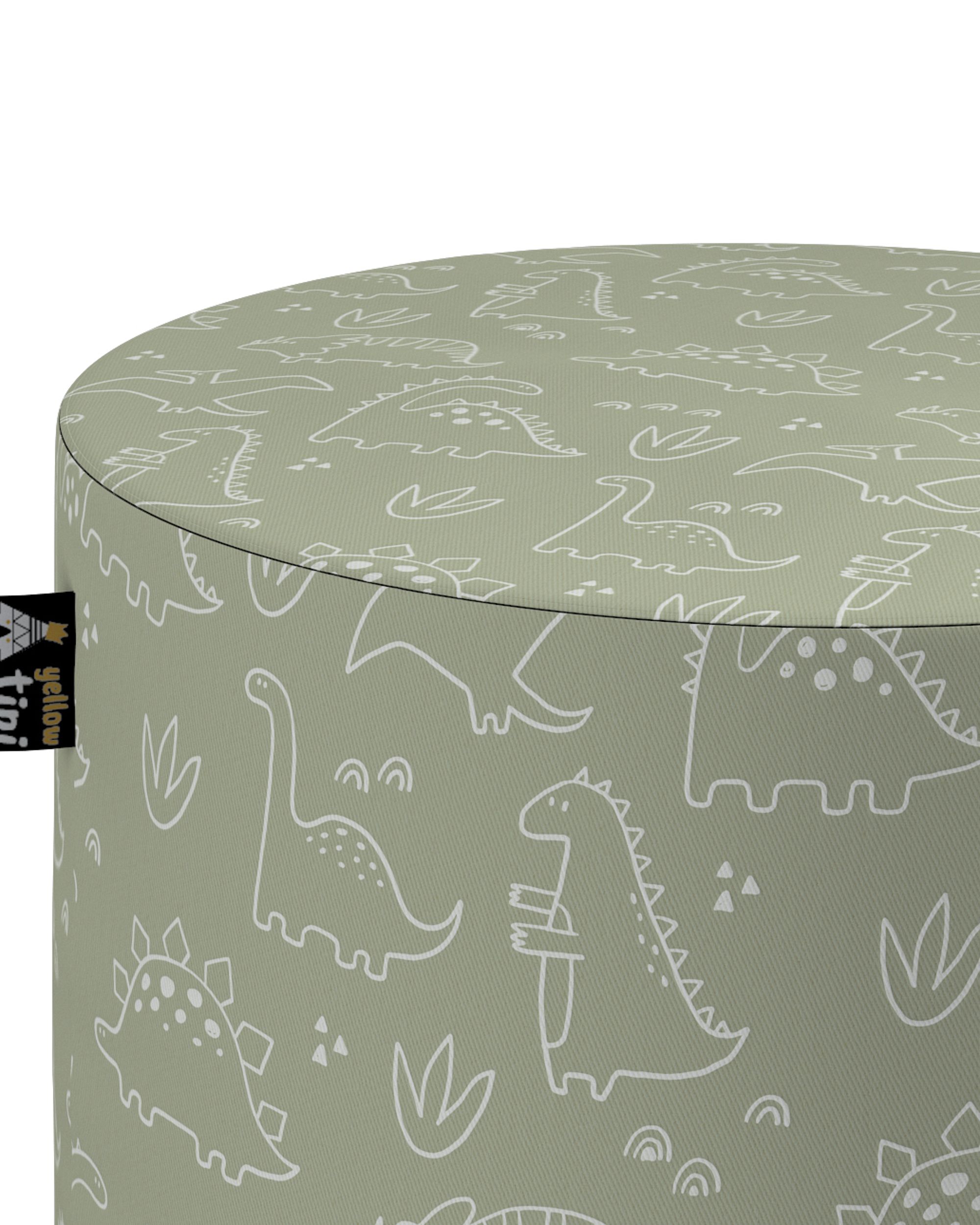 Pouf  Bobby couleur vert tissu à motifs (hover)