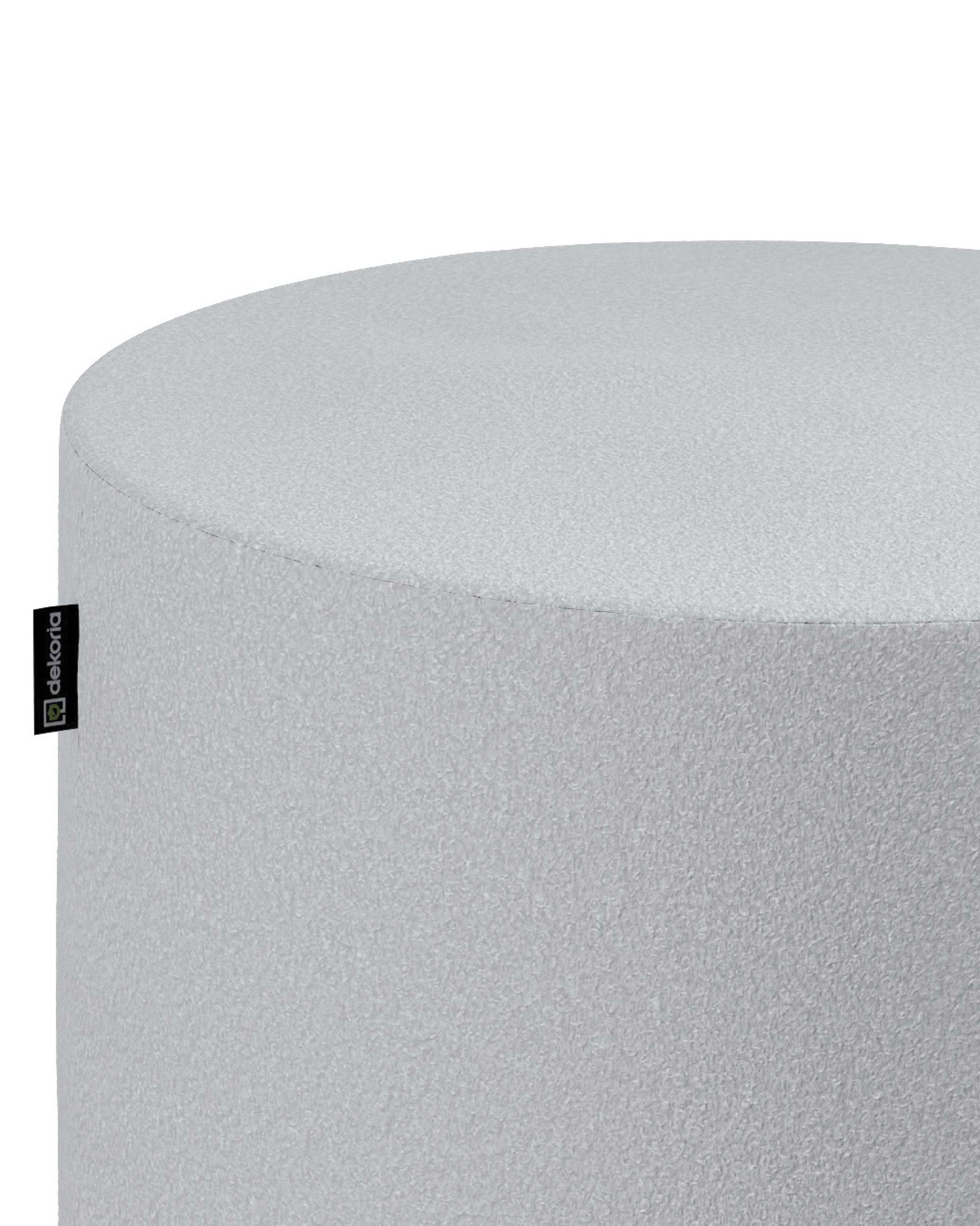 Pouf  Bobby couleur blanc tissu tresse (hover)