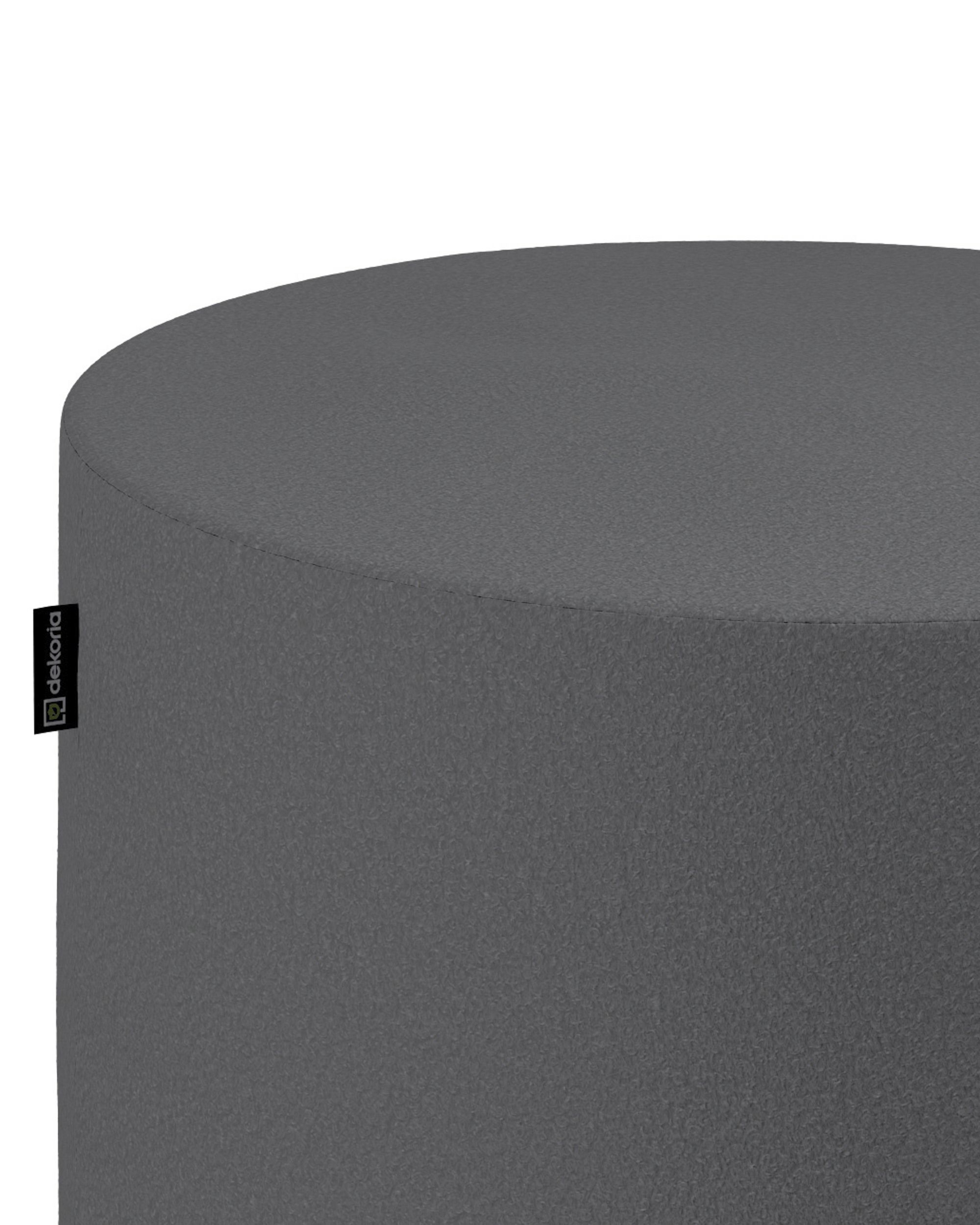 Pouf  Bobby couleur gris tissu tresse (hover)