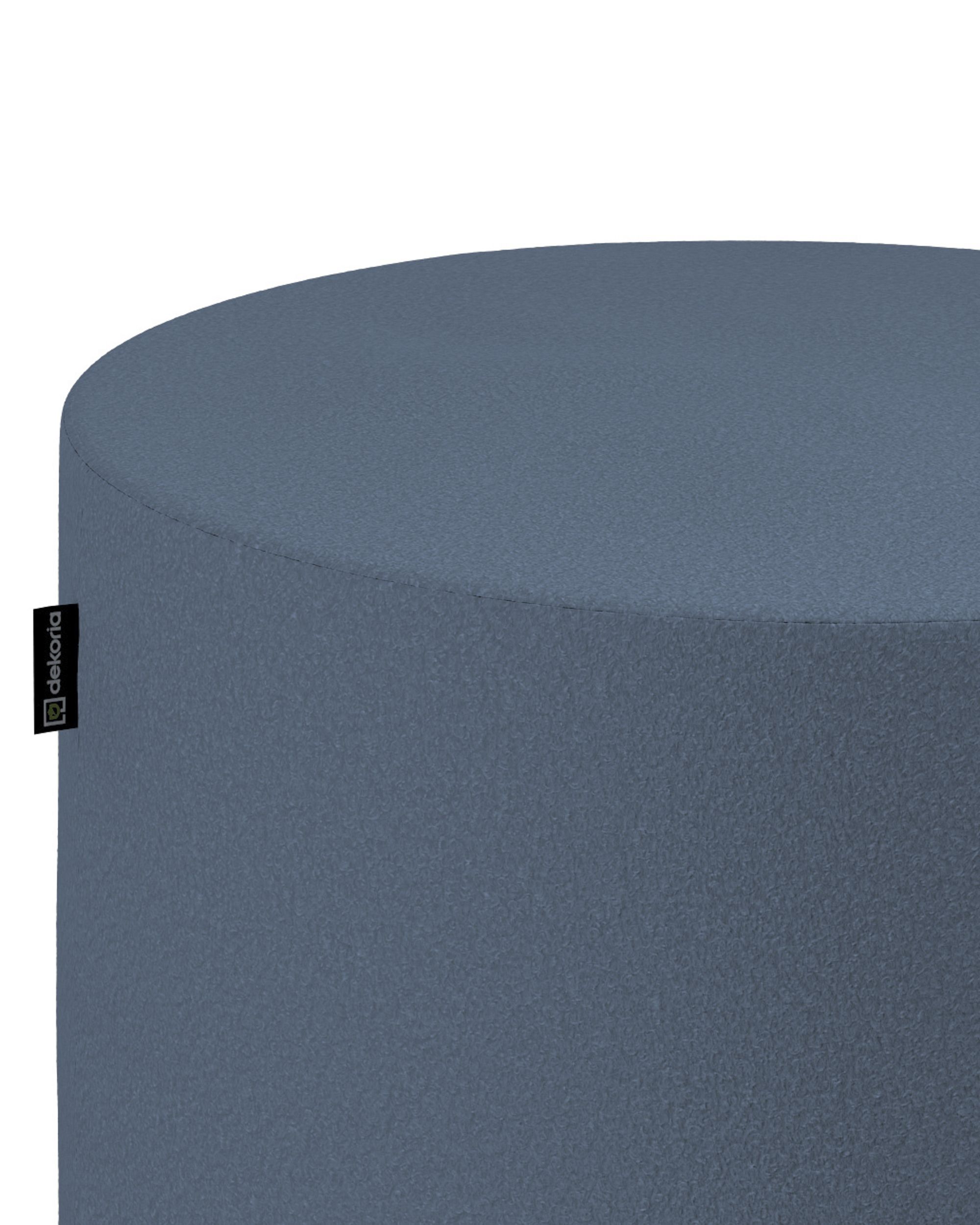 Pouf  Bobby couleur bleu tissu tresse (hover)
