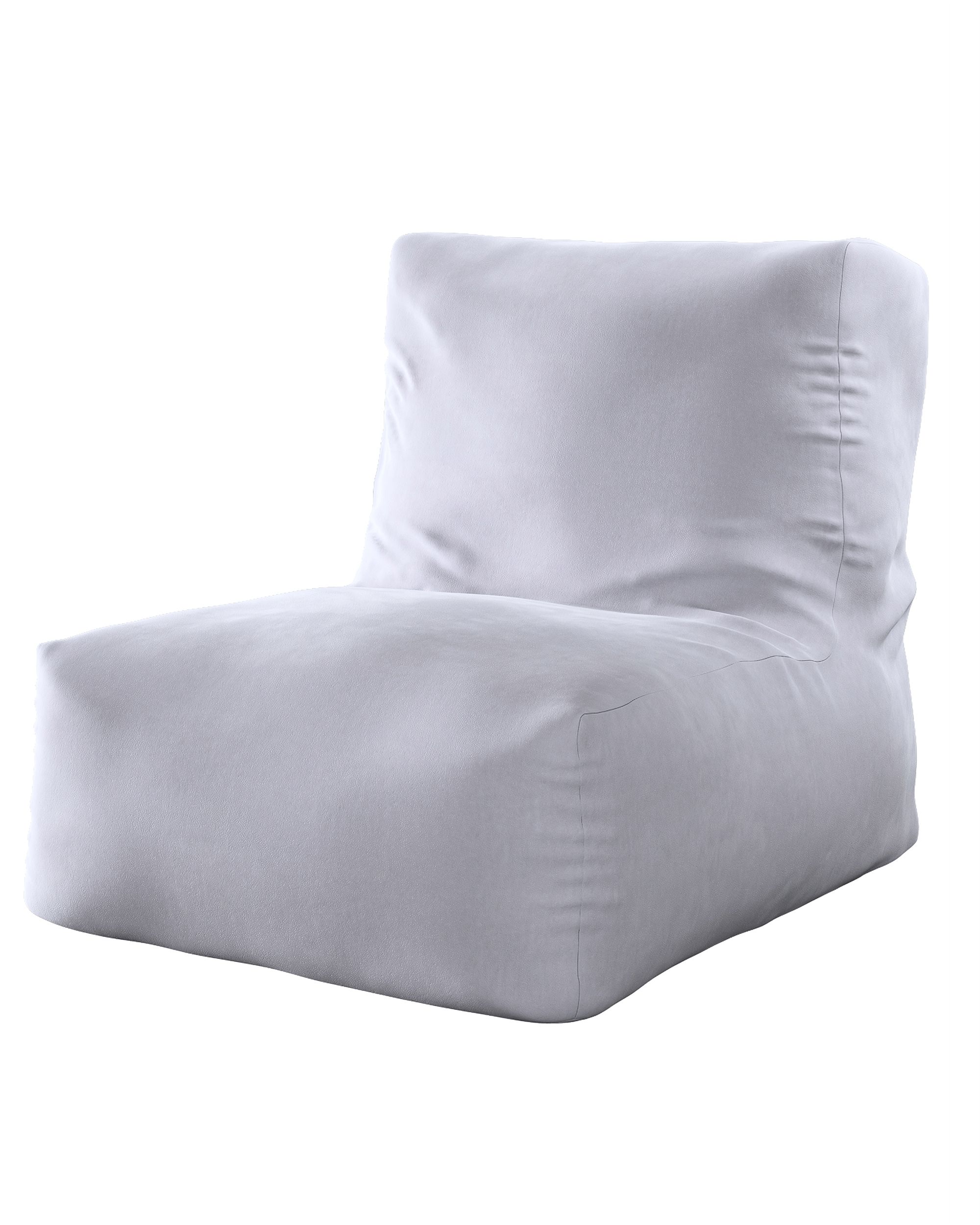 Pouf-fauteuil Poppy couleur gris tissu brillant, velours