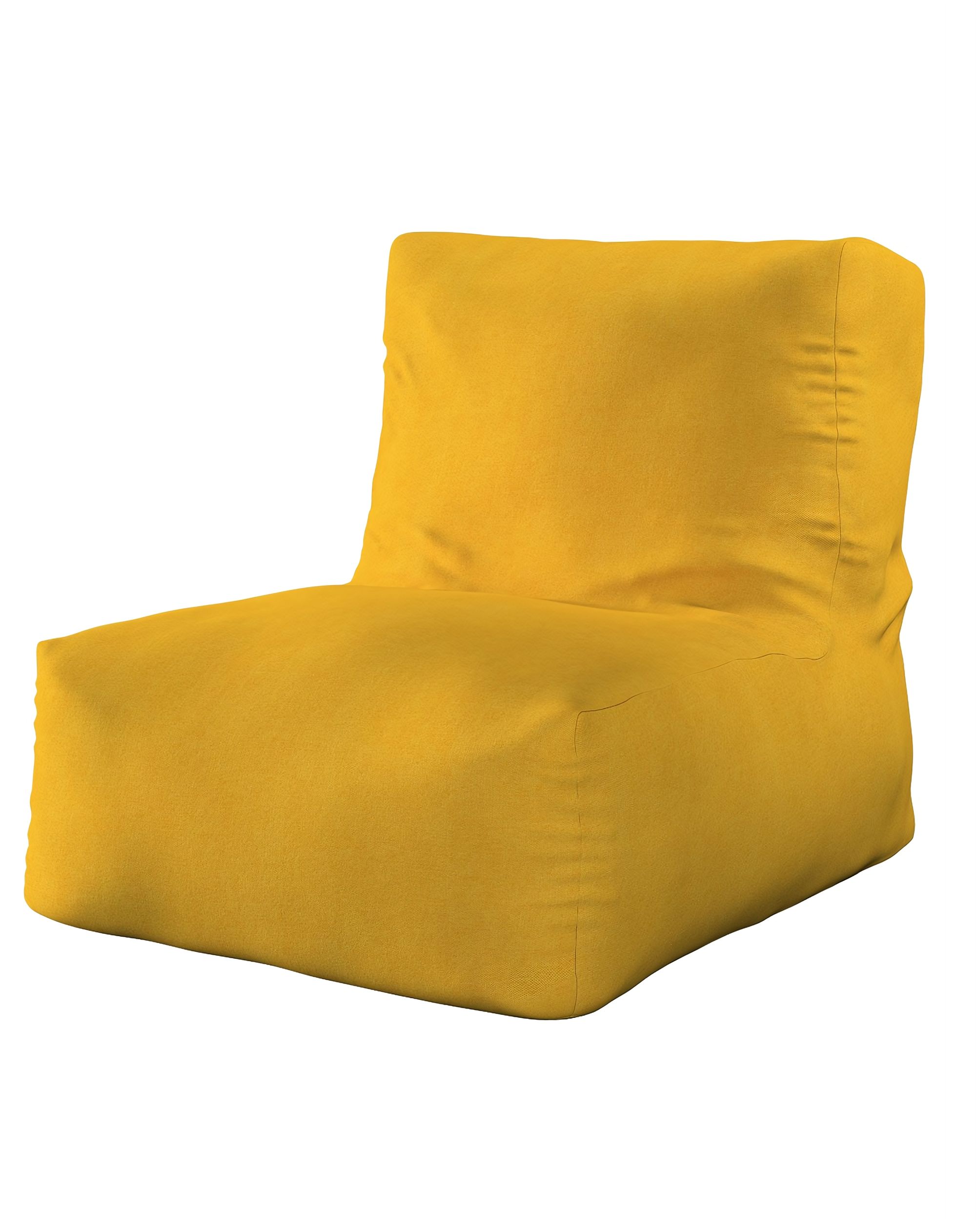 Pouf-fauteuil Poppy couleur jaune tissu tresse
