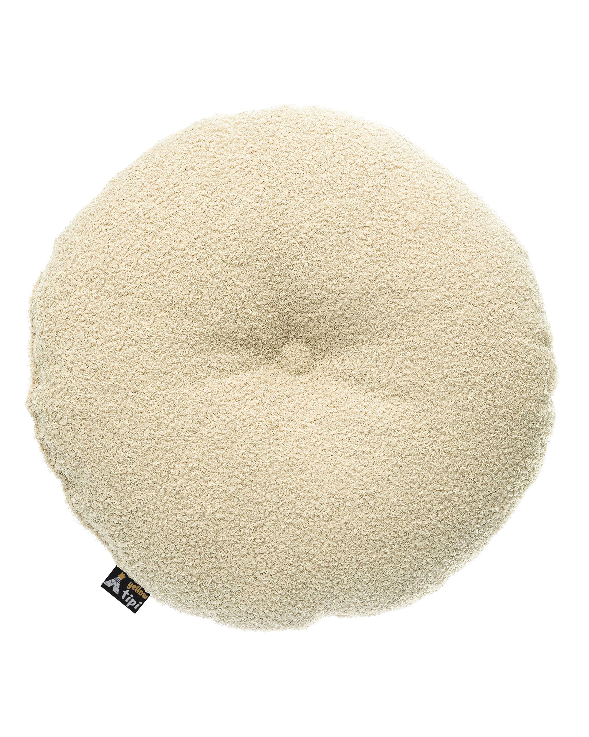 Coussin Candy Dot couleur beige tissu tresse