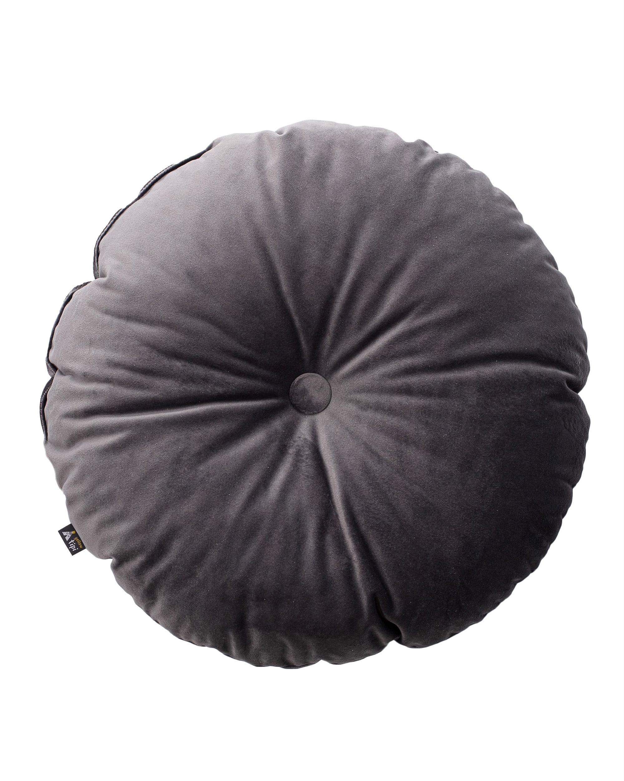 Coussin Candy Dot couleur gris tissu brillant, velours