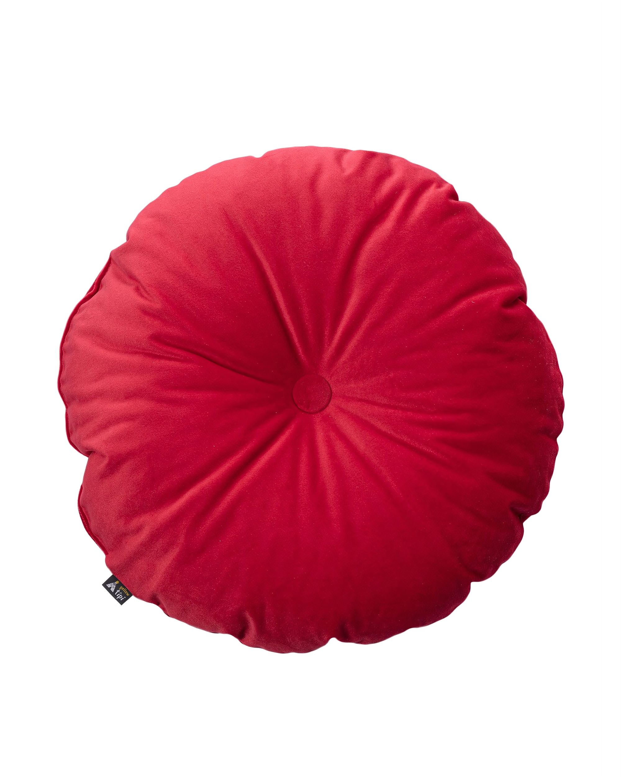 Coussin Candy Dot couleur rouge tissu brillant, velours