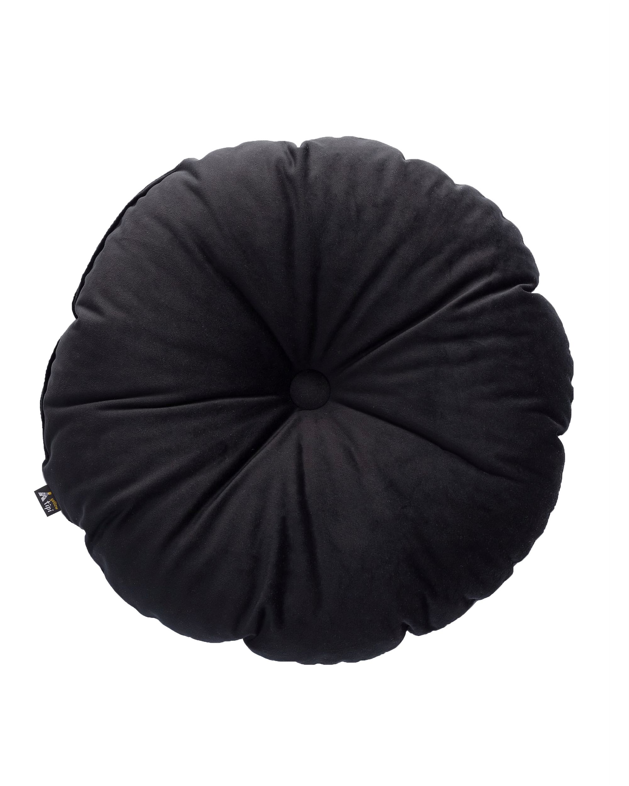 Coussin Candy Dot couleur noir tissu brillant, velours