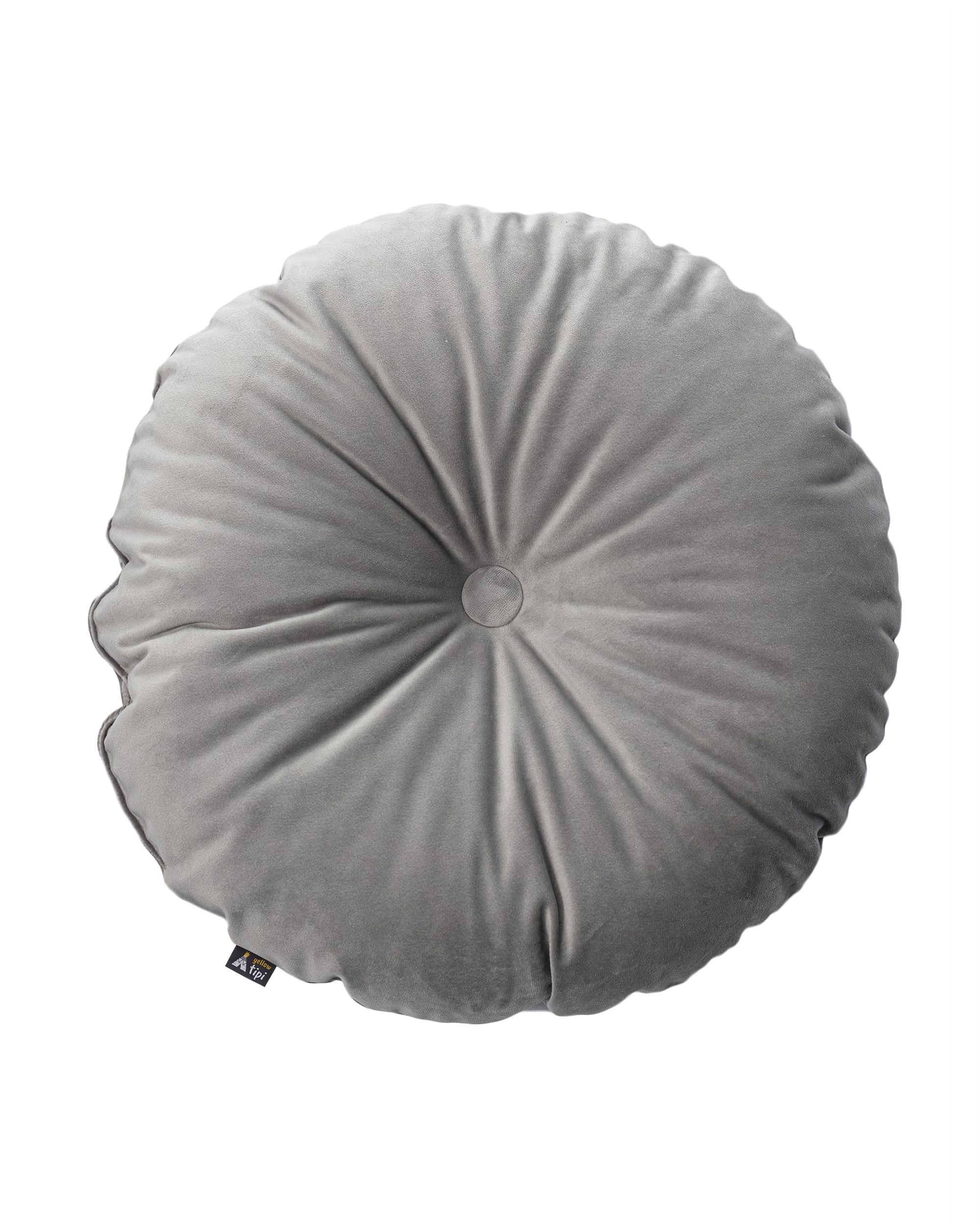 Coussin Candy Dot couleur gris tissu brillant, velours