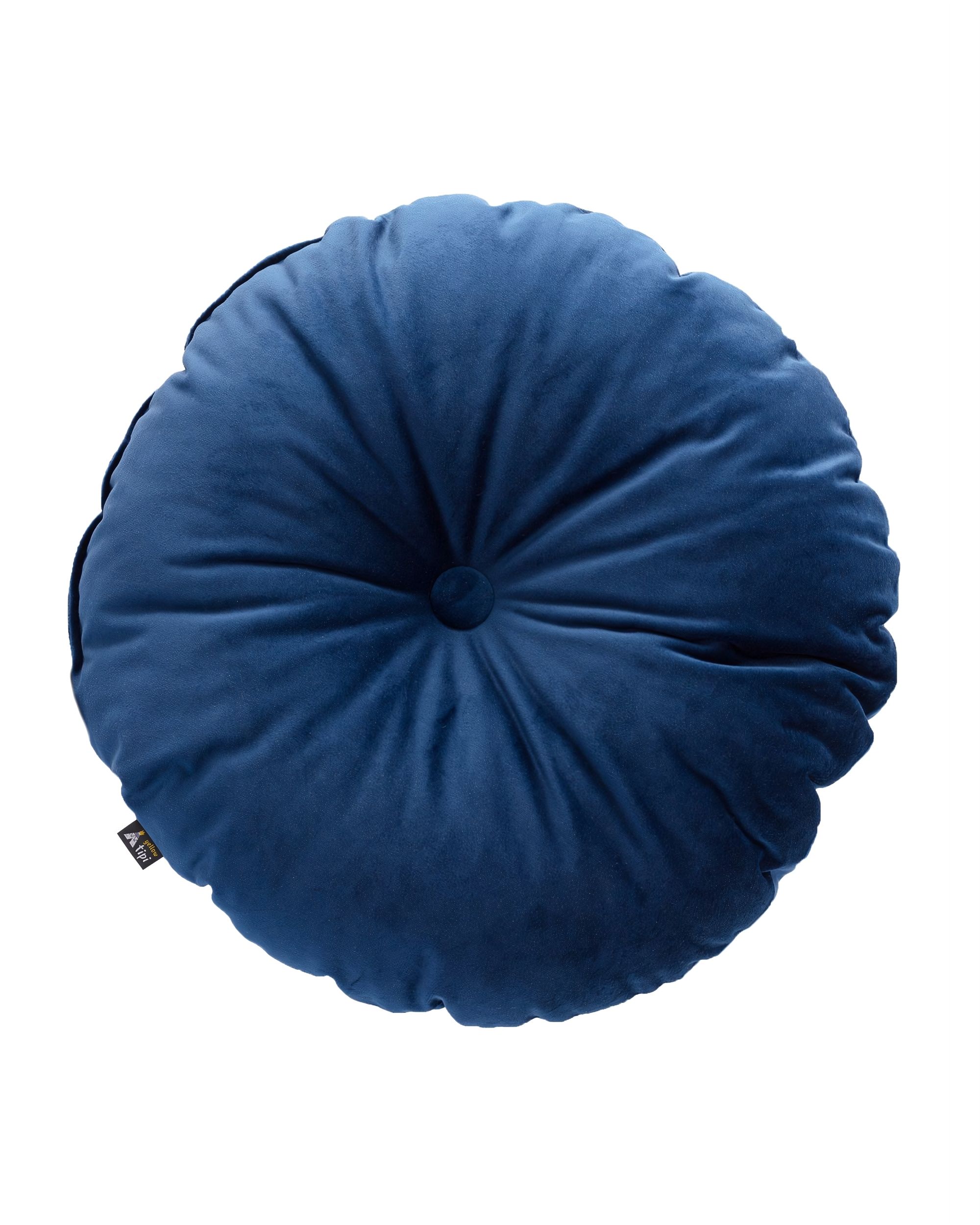 Coussin Candy Dot couleur bleu marine tissu brillant, velours