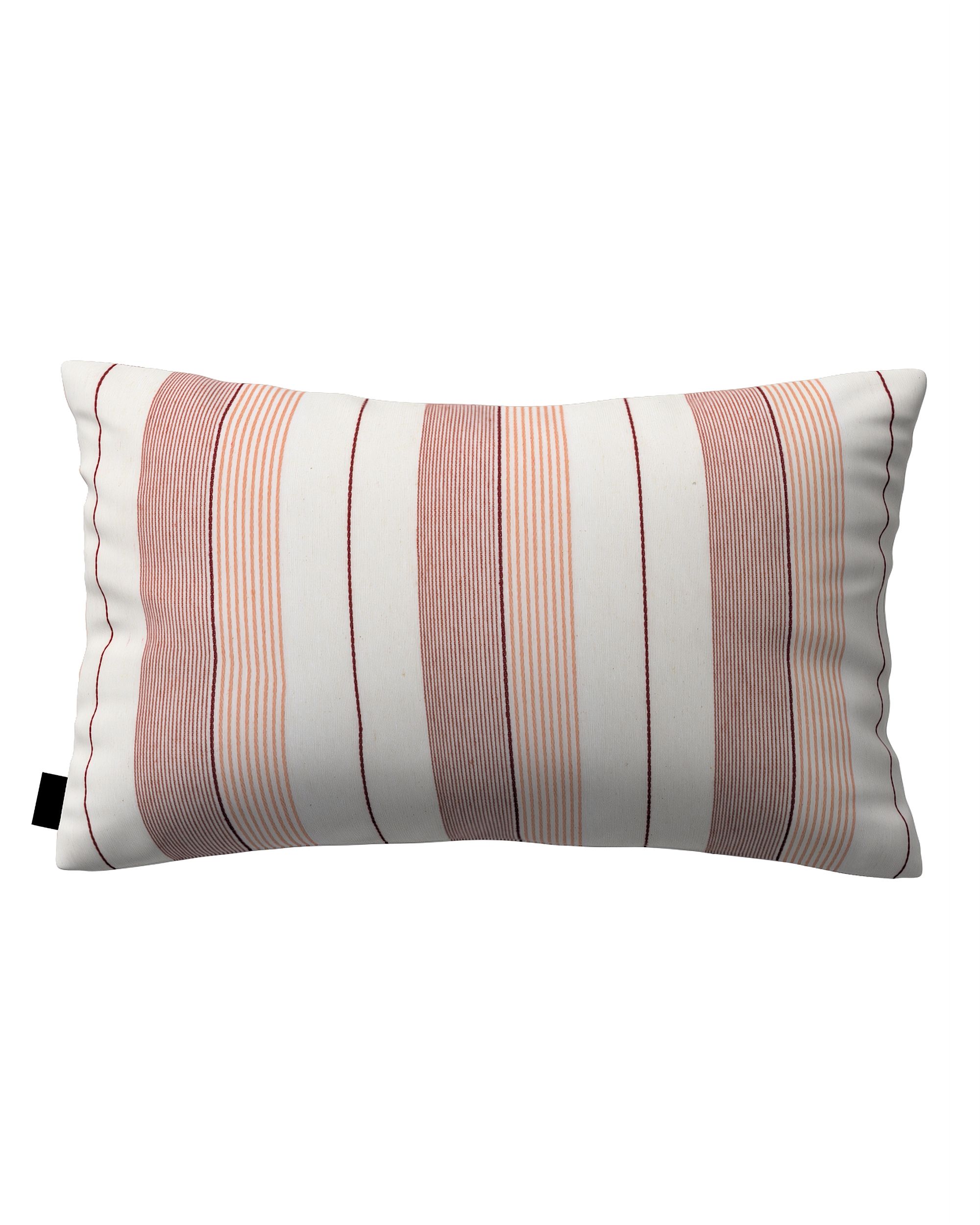 Housse de coussin Milly forme rectangulaire couleur rouge tissu tresse, à motifs
