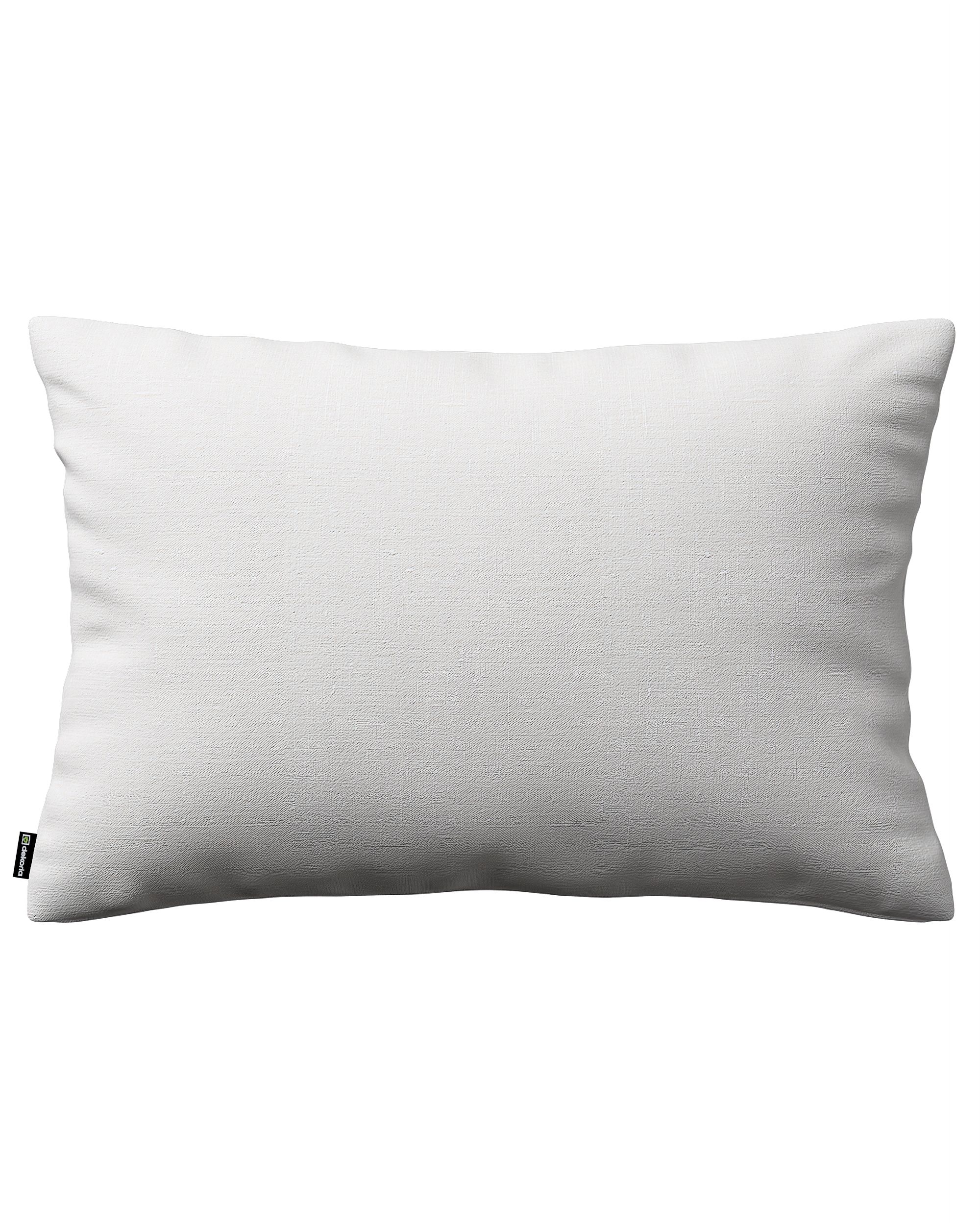 Housse de coussin Milly forme rectangulaire couleur blanc tissu semi-transparent, tresse