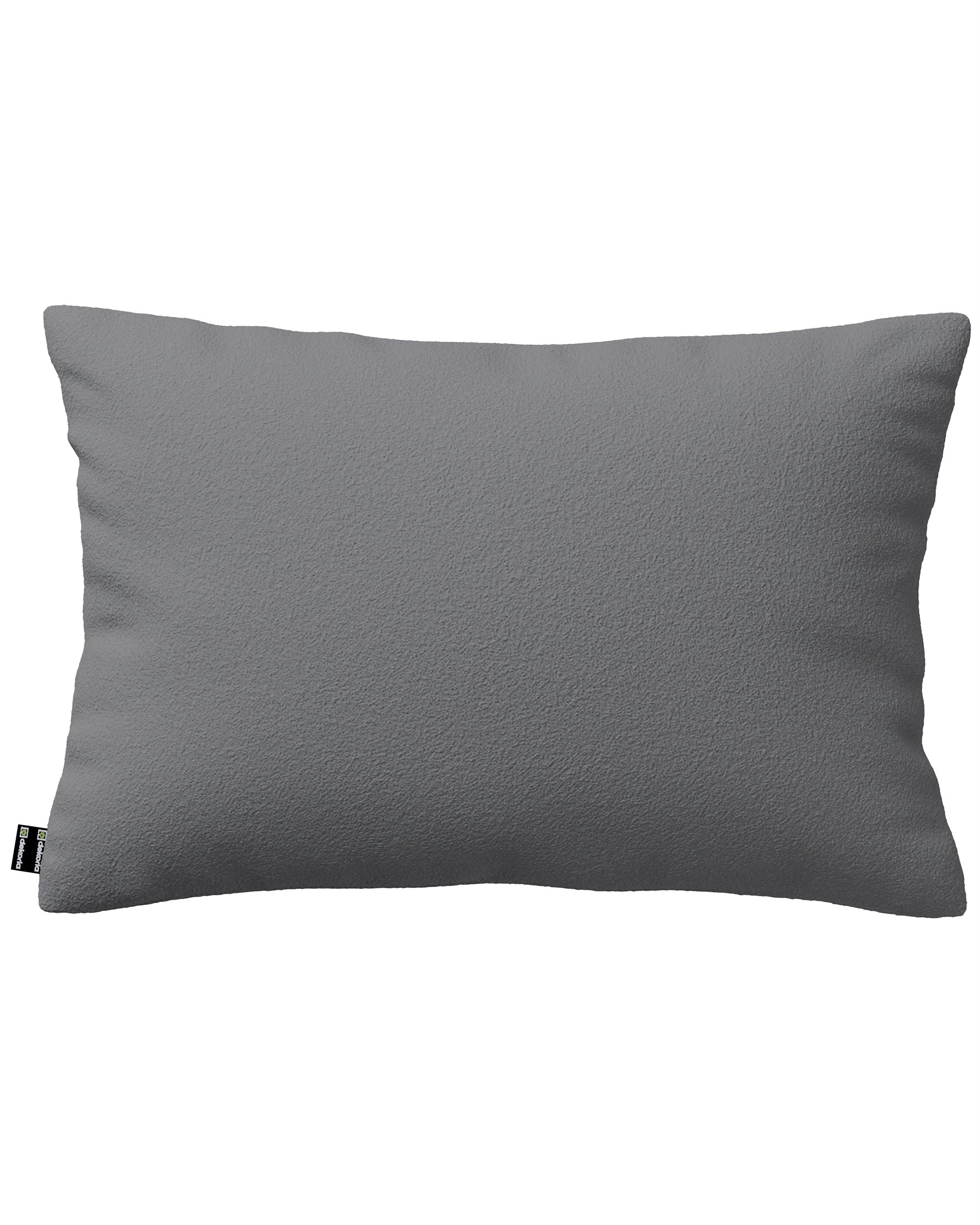 Housse de coussin Milly forme rectangulaire couleur gris tissu tresse
