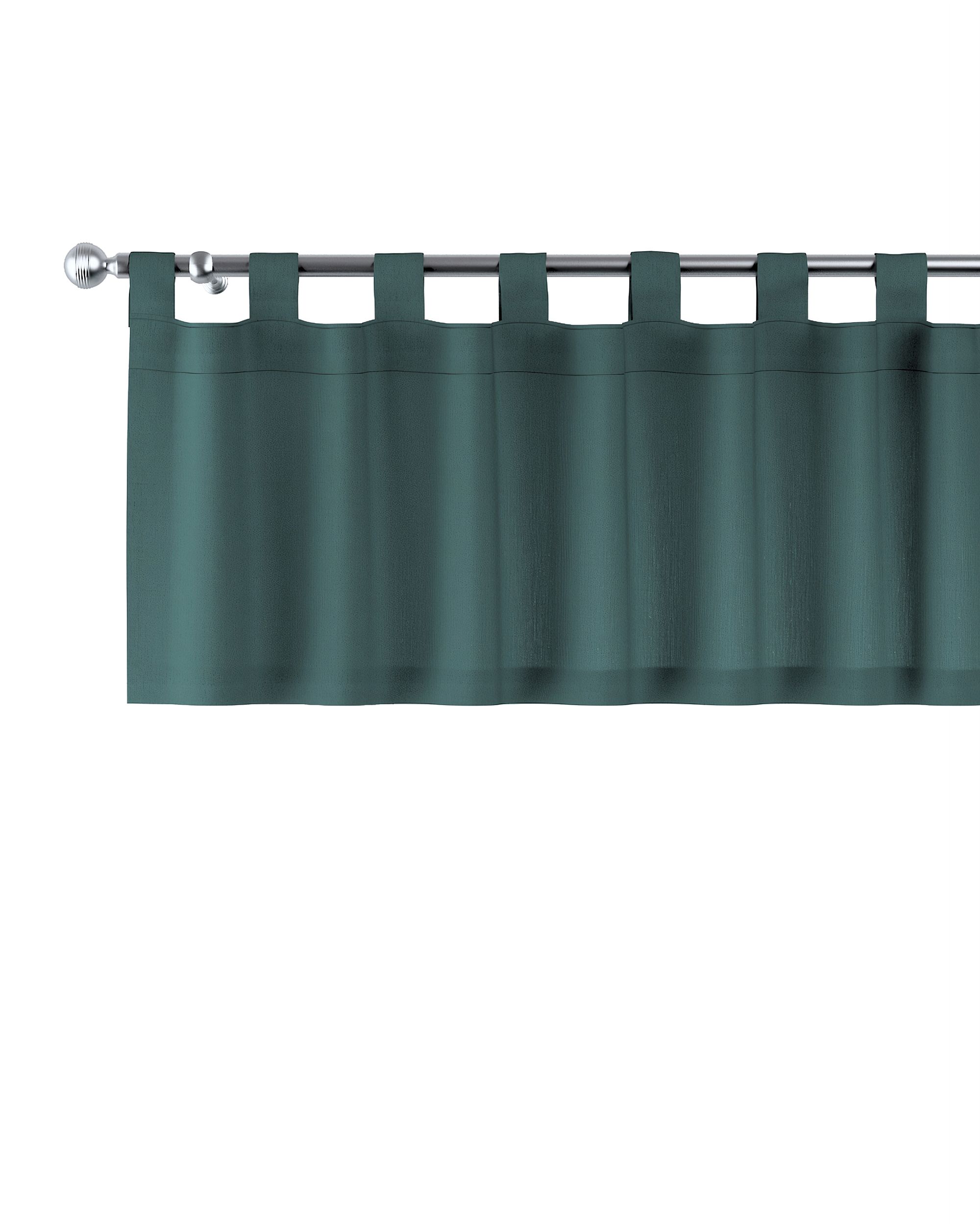 Cantonnière à pattes couleur vert tissu semi-transparent, tresse