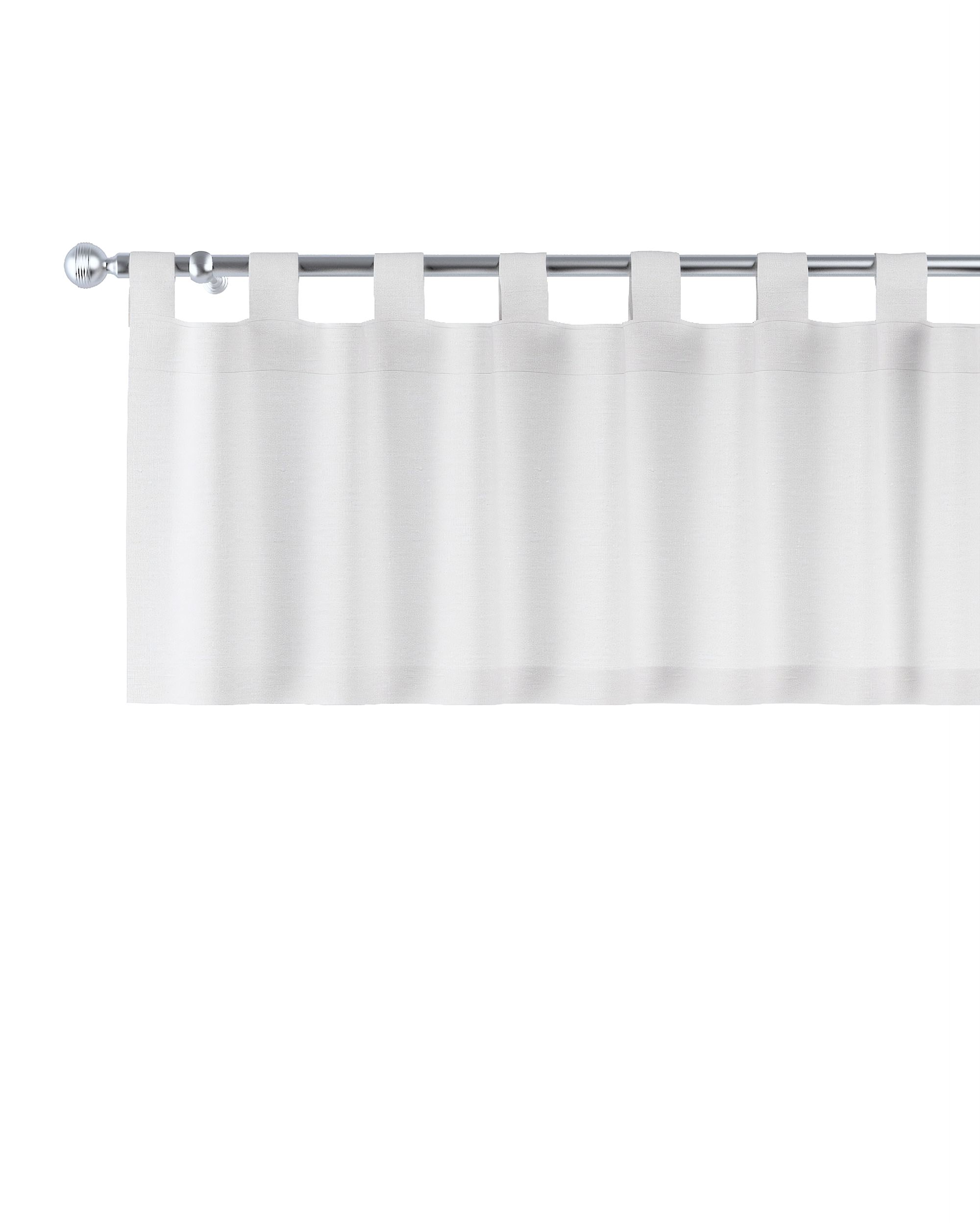 Cantonnière à pattes couleur blanc tissu semi-transparent, tresse