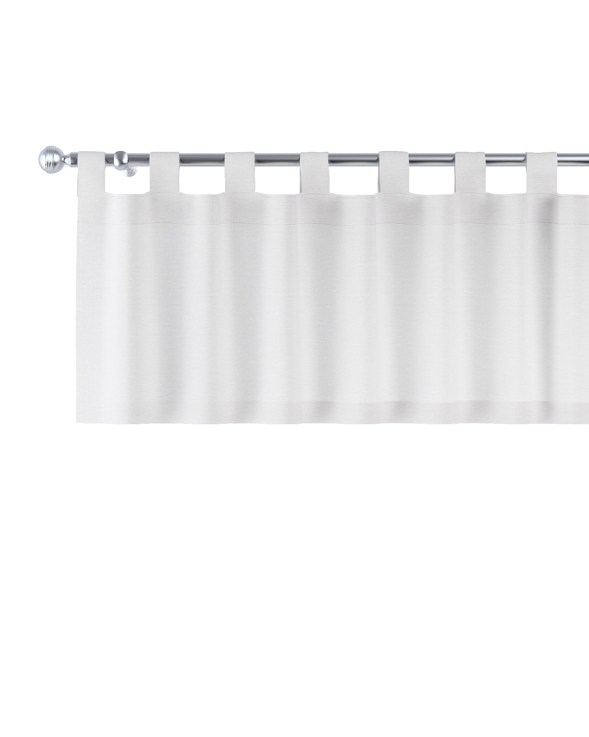 Cantonnière à pattes couleur blanc tissu semi-transparent, tresse