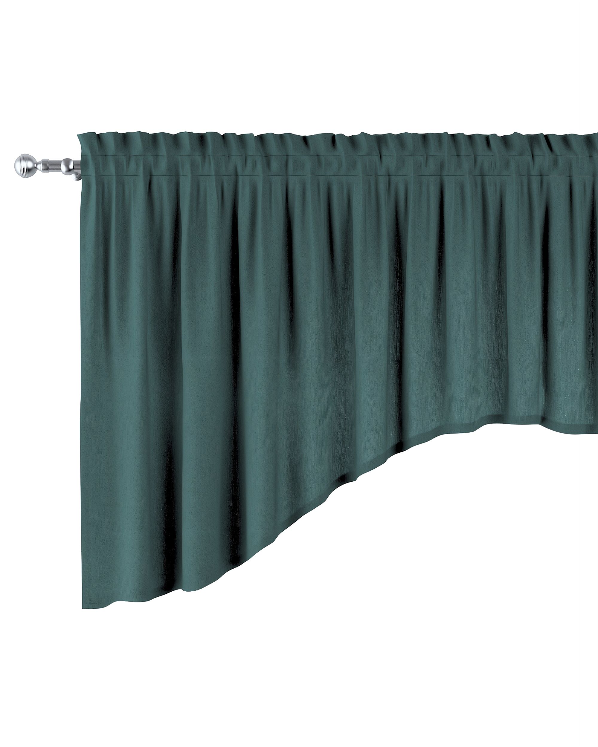 Cantonnière en forme d'arc couleur vert tissu semi-transparent, tresse