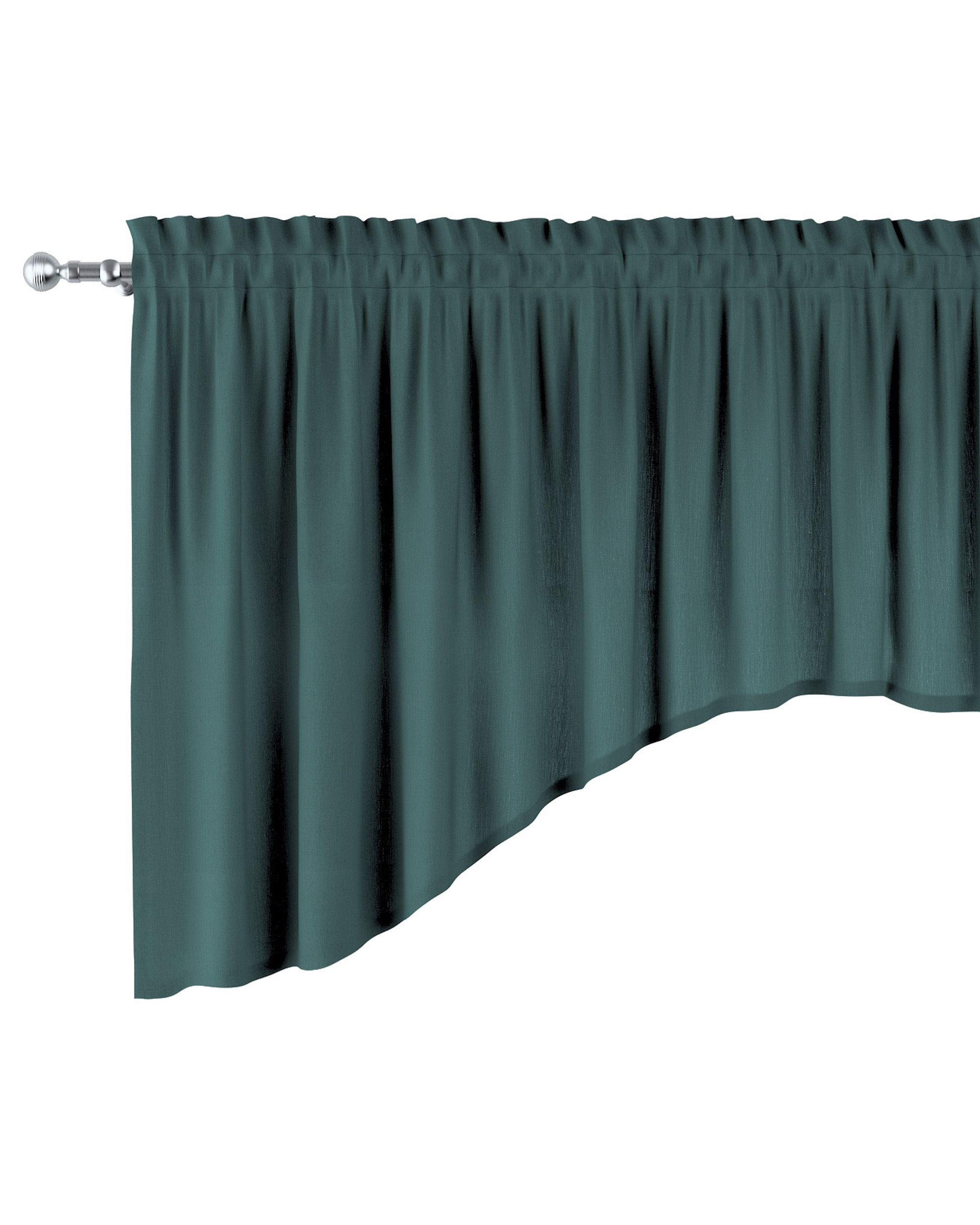 Cantonnière en forme d'arc couleur vert tissu semi-transparent, tresse