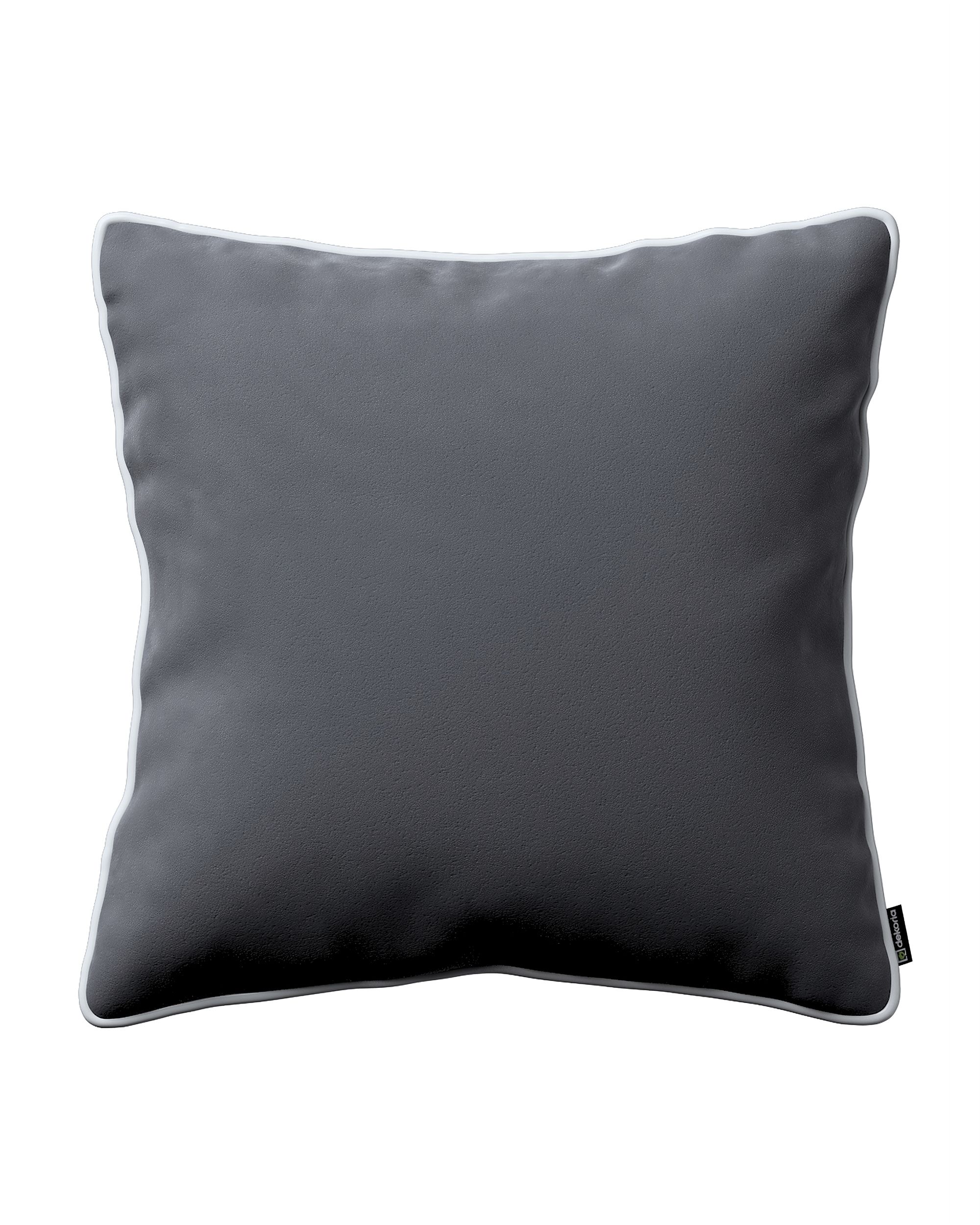 Housse de coussin Bella couleur gris tissu brillant, velours