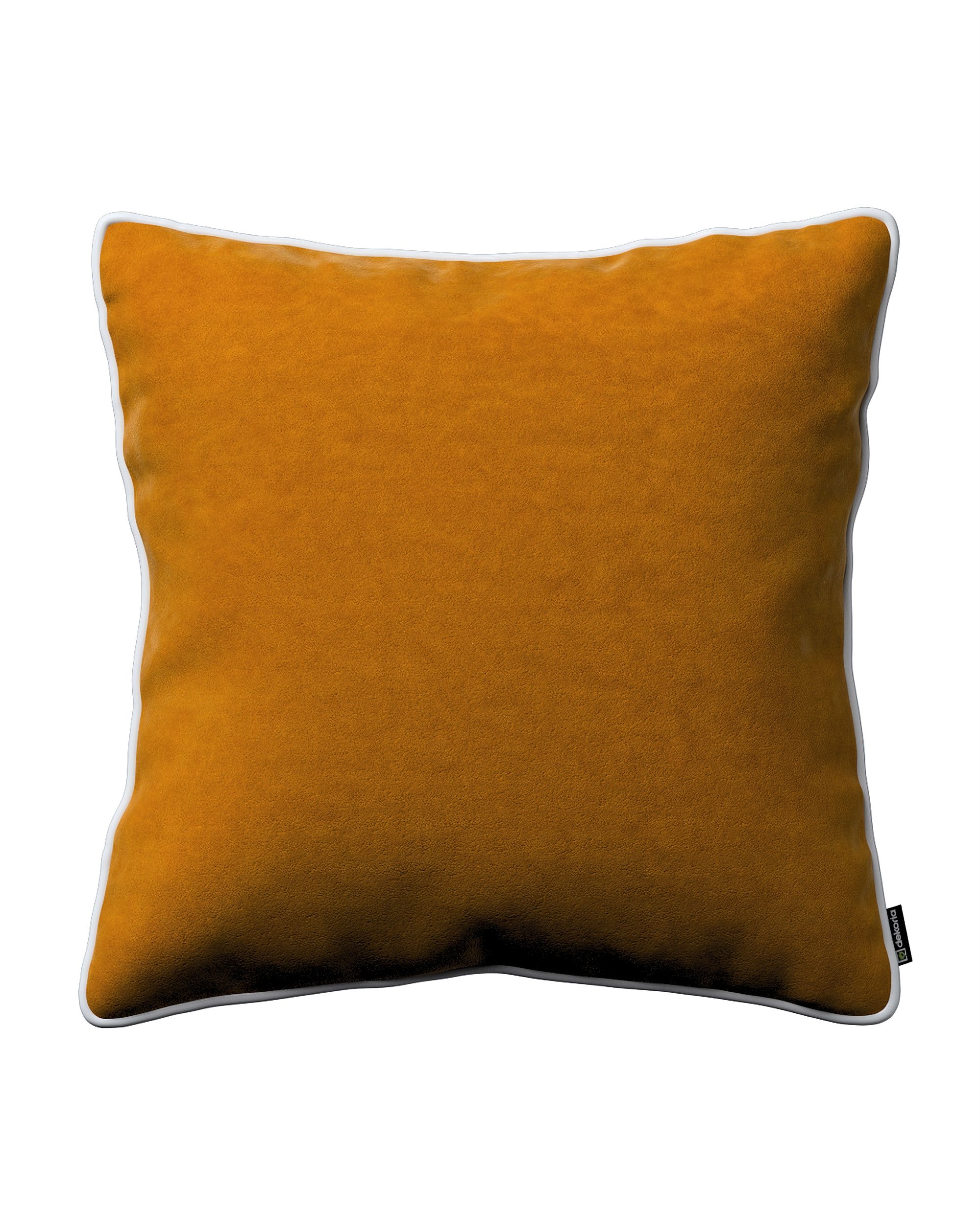 Housse de coussin Bella couleur jaune tissu brillant, velours