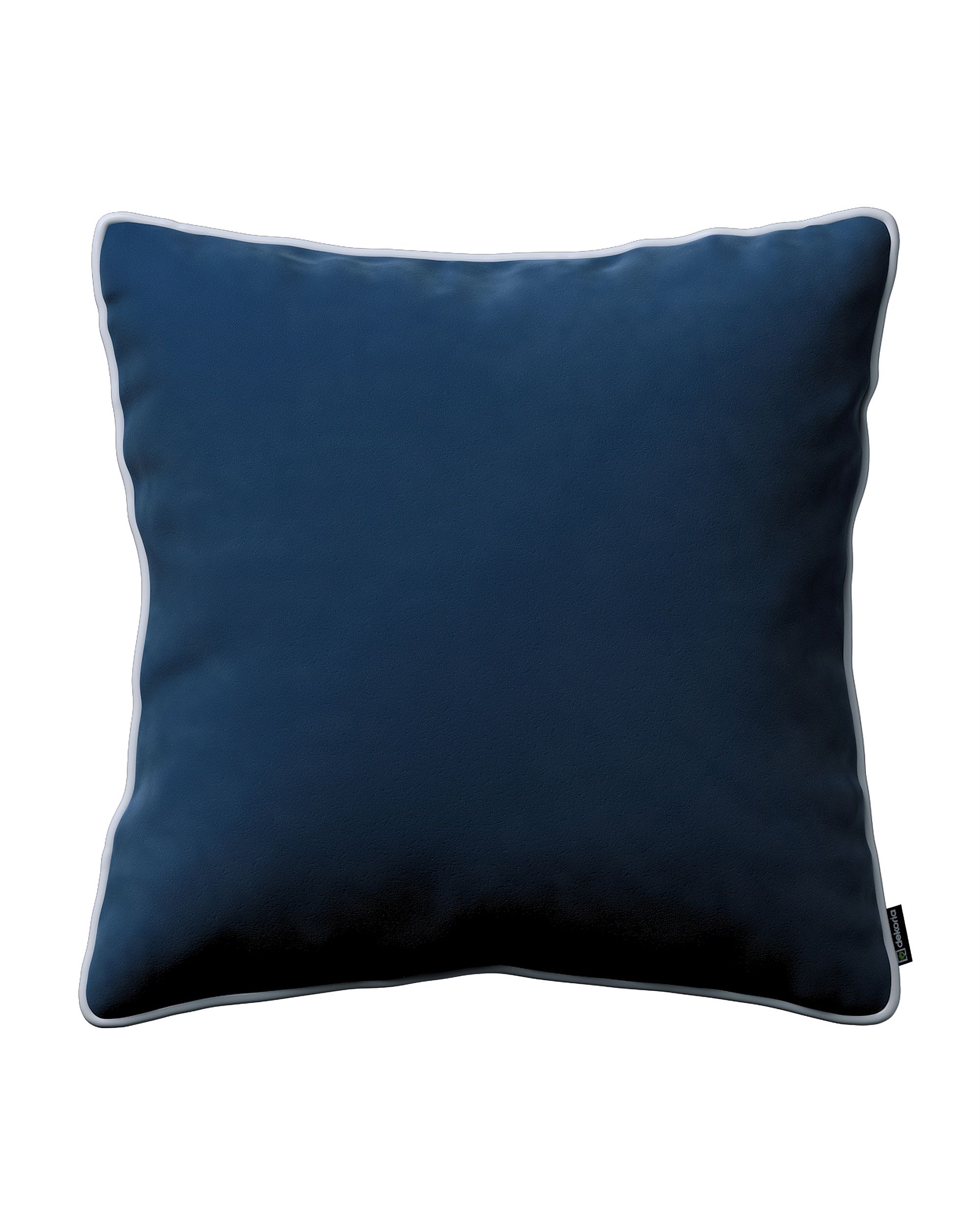 Housse de coussin Bella couleur bleu marine tissu brillant, velours
