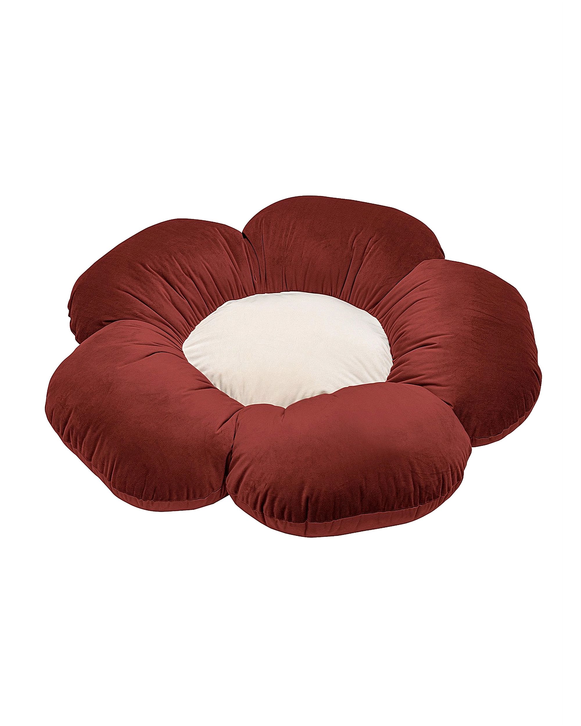 Coussin à fleurs Mia II XXL couleur rouge tissu brillant, velours