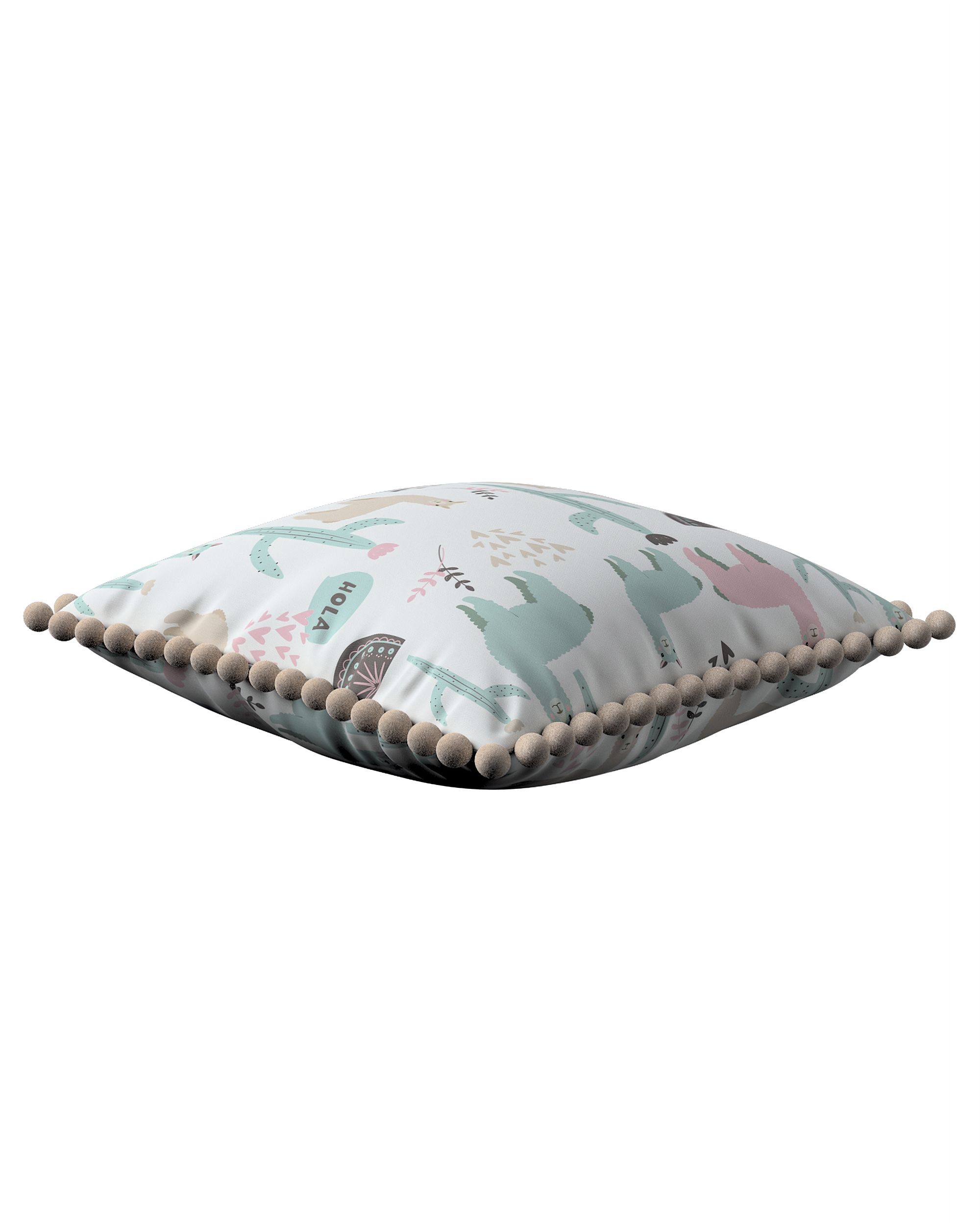 Housse de coussin Daisy couleur vert tissu à motifs (hover)
