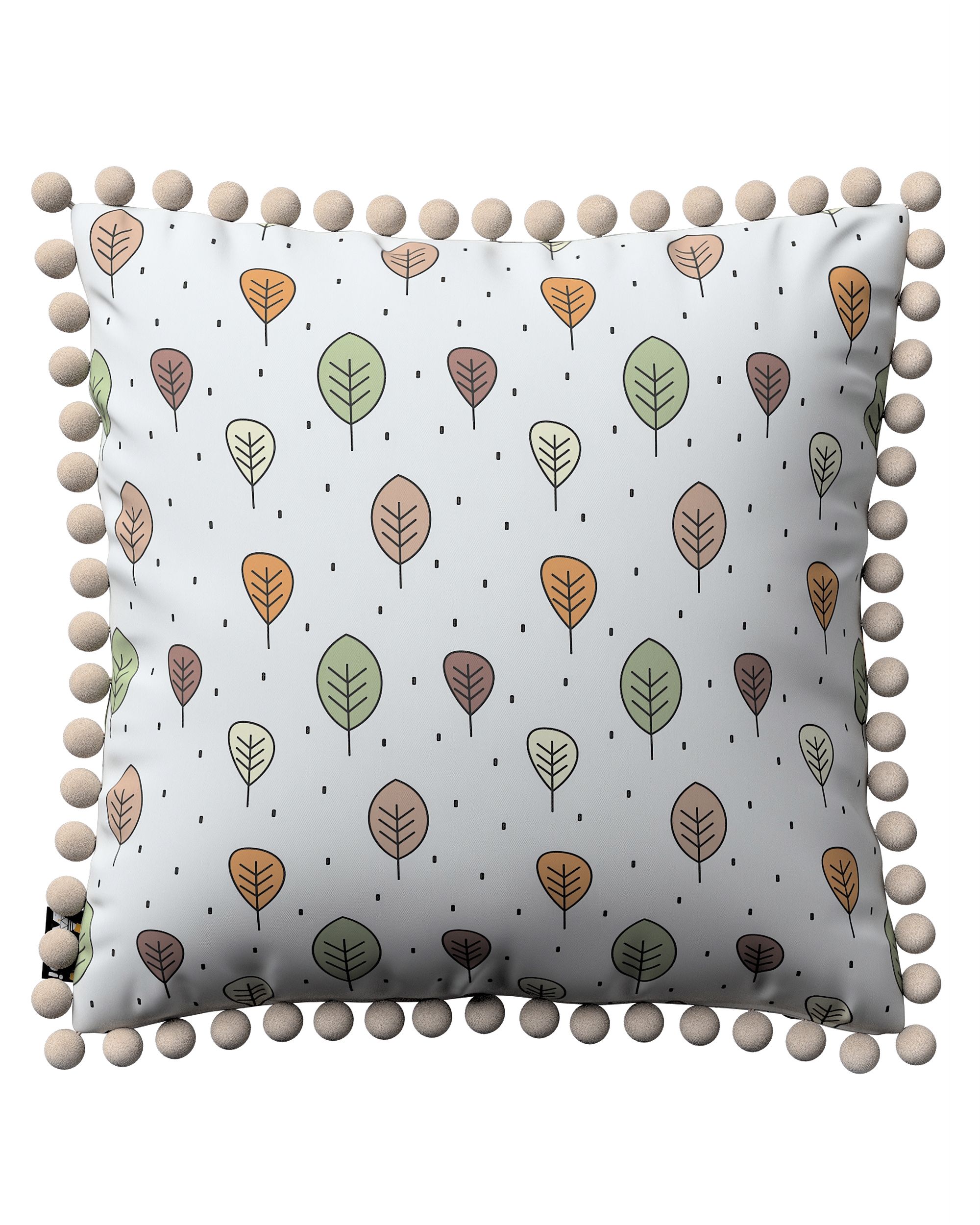Housse de coussin Daisy couleur marron tissu à motifs