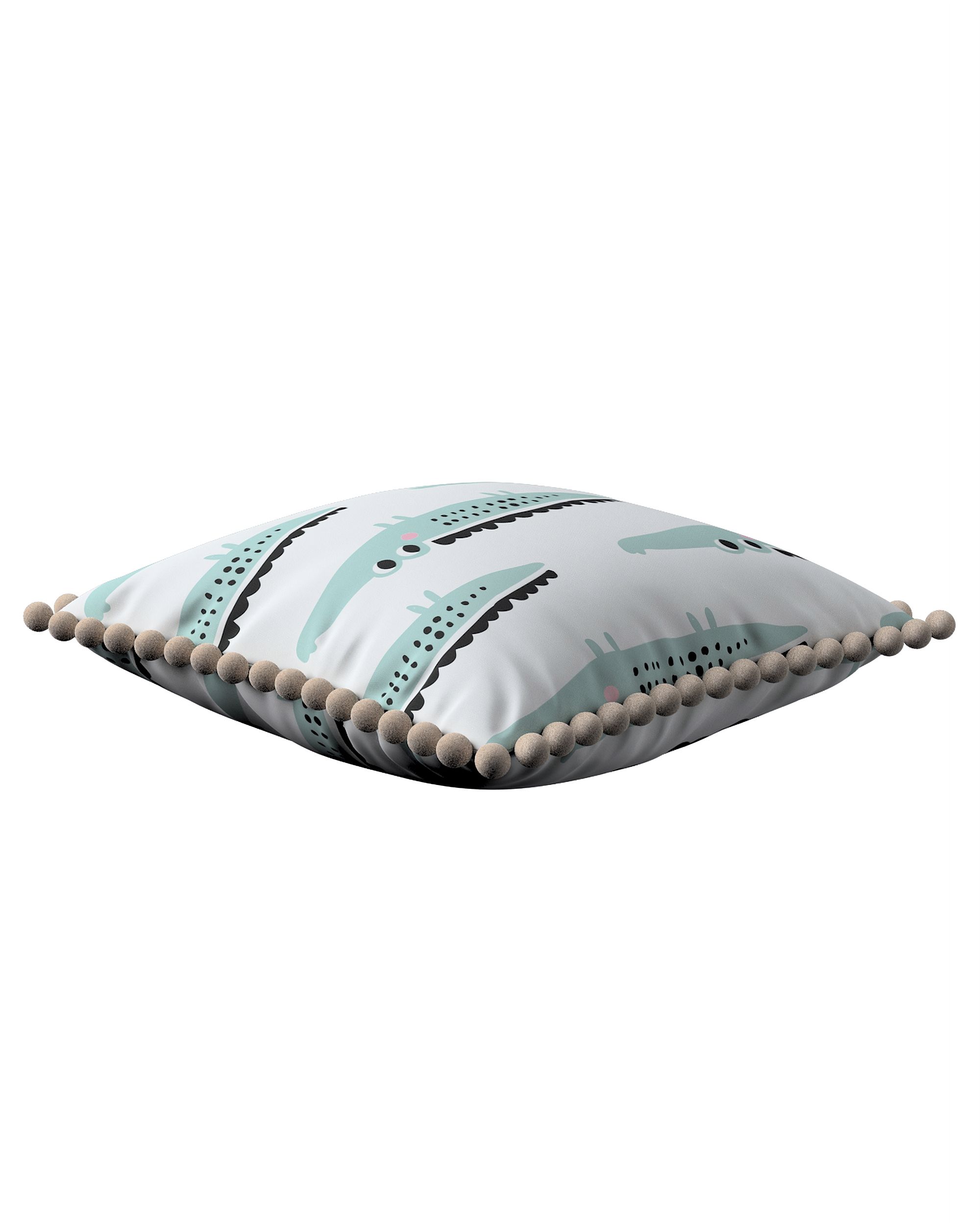 Housse de coussin Daisy couleur vert tissu à motifs (hover)